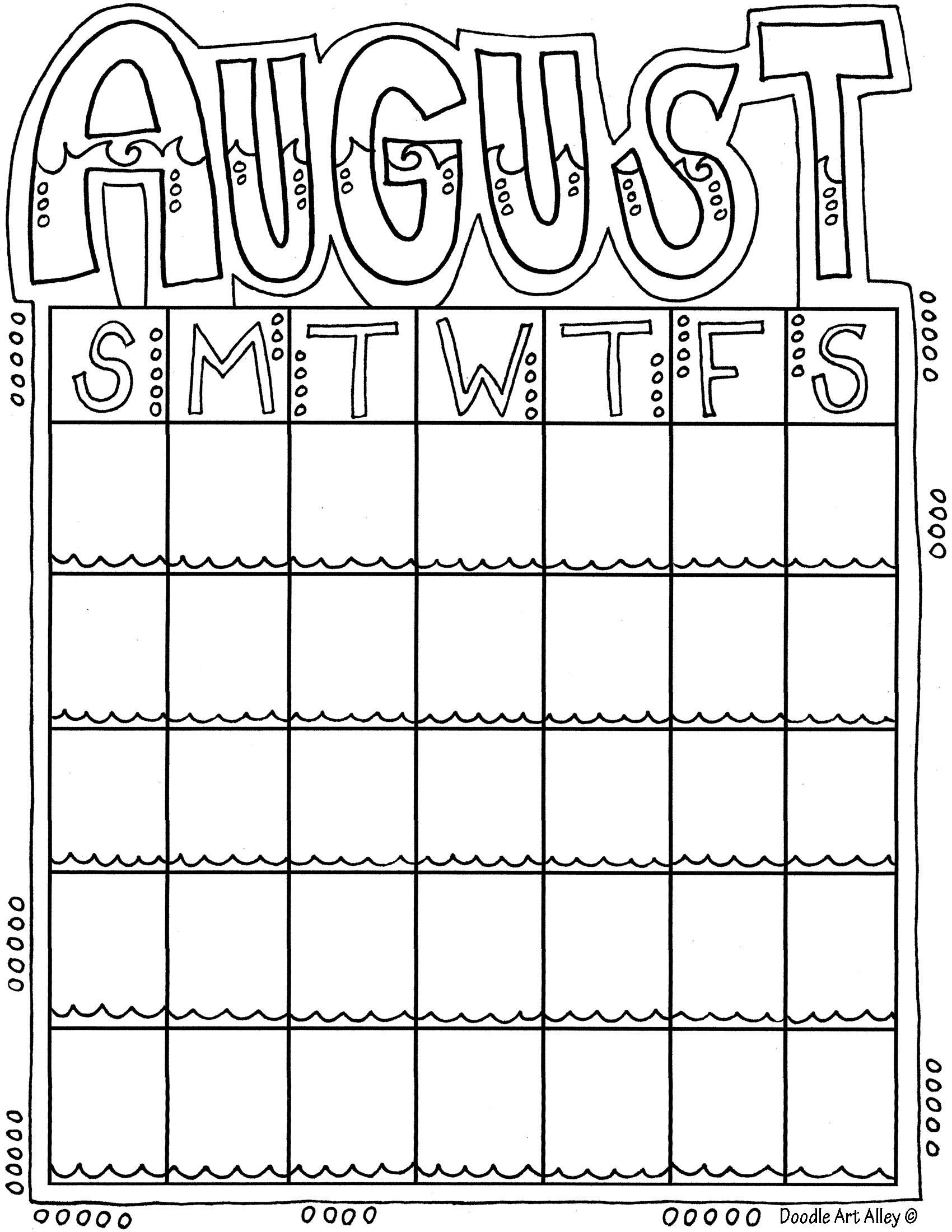 August Coloring Sheets Printable