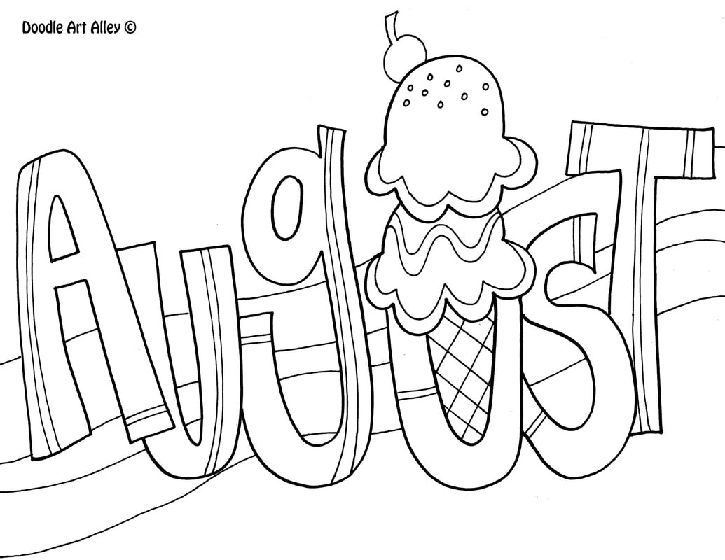 August Coloring Pages DOODLE ART ALLEY