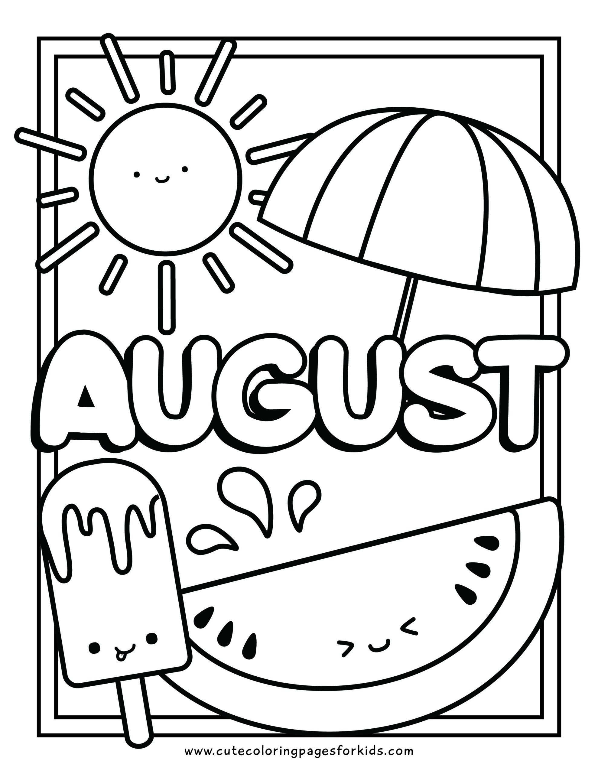 August Coloring Pages Free Printables Cute Coloring Pages For Kids