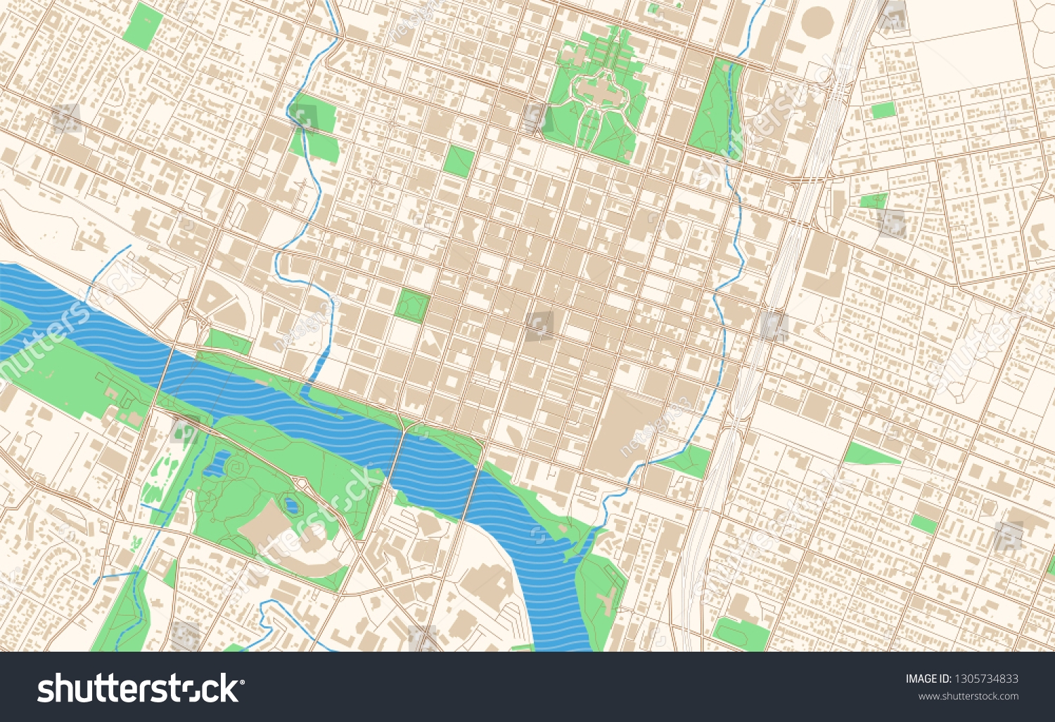 Austin Texas Printable Map Excerpt This Stock Vector Royalty Free 1305734833 Shutterstock