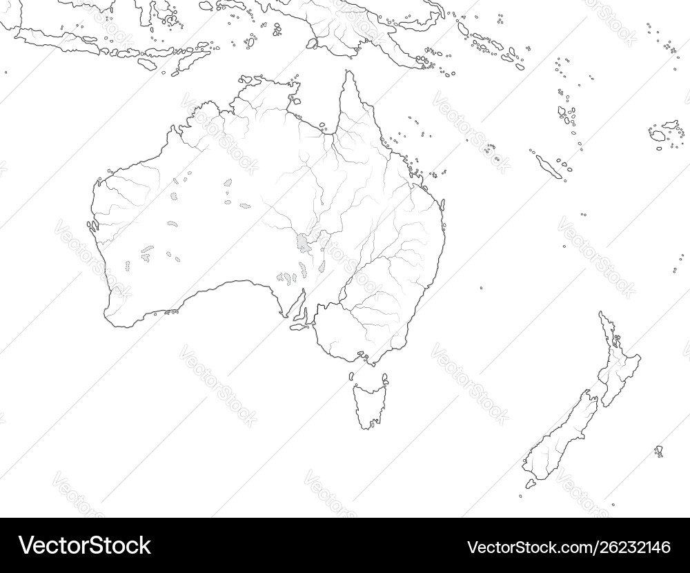 Australia Oceania Map Royalty Free Vector Image