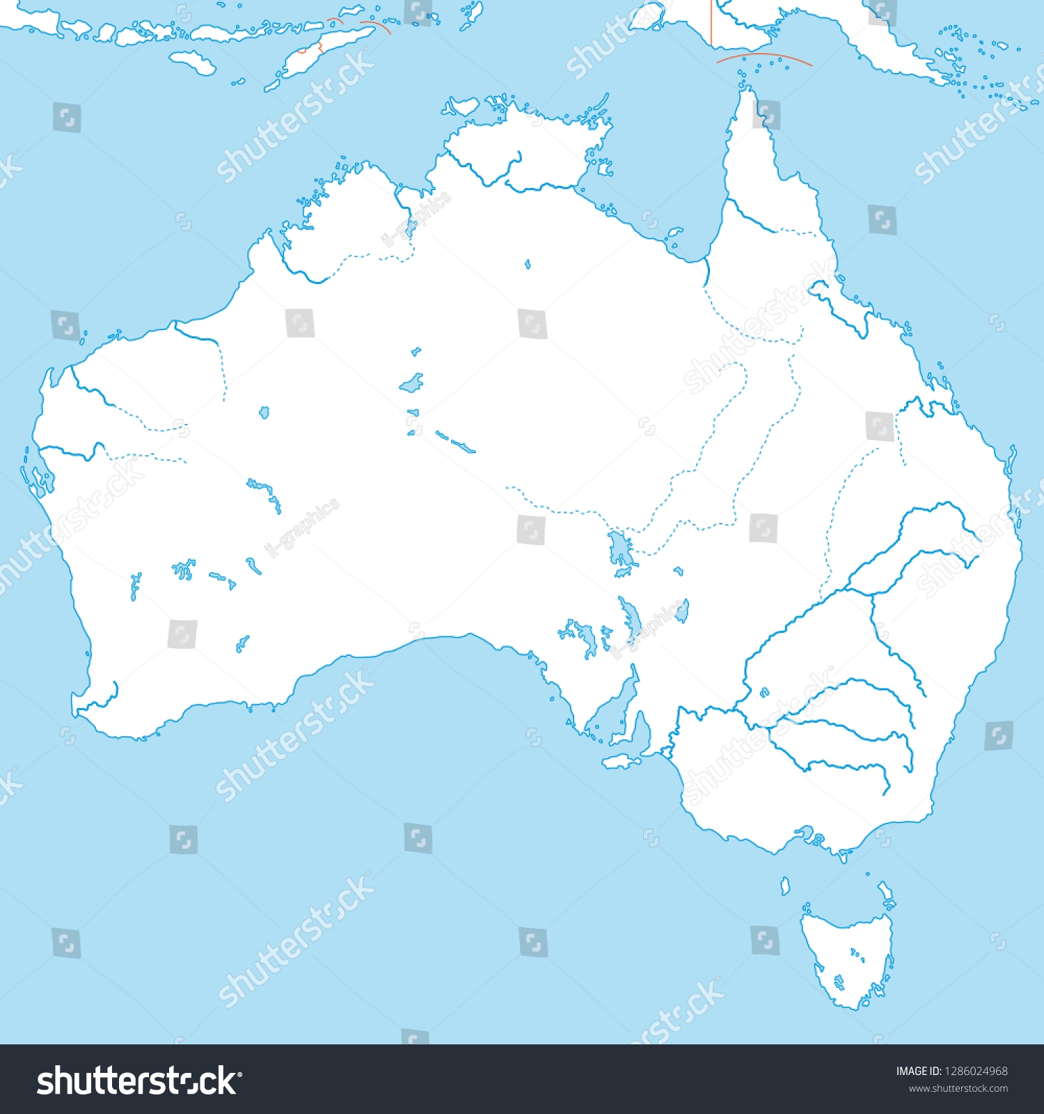 Australia Political Map Australia Stock Vector Royalty Free 1286024968 Shutterstock