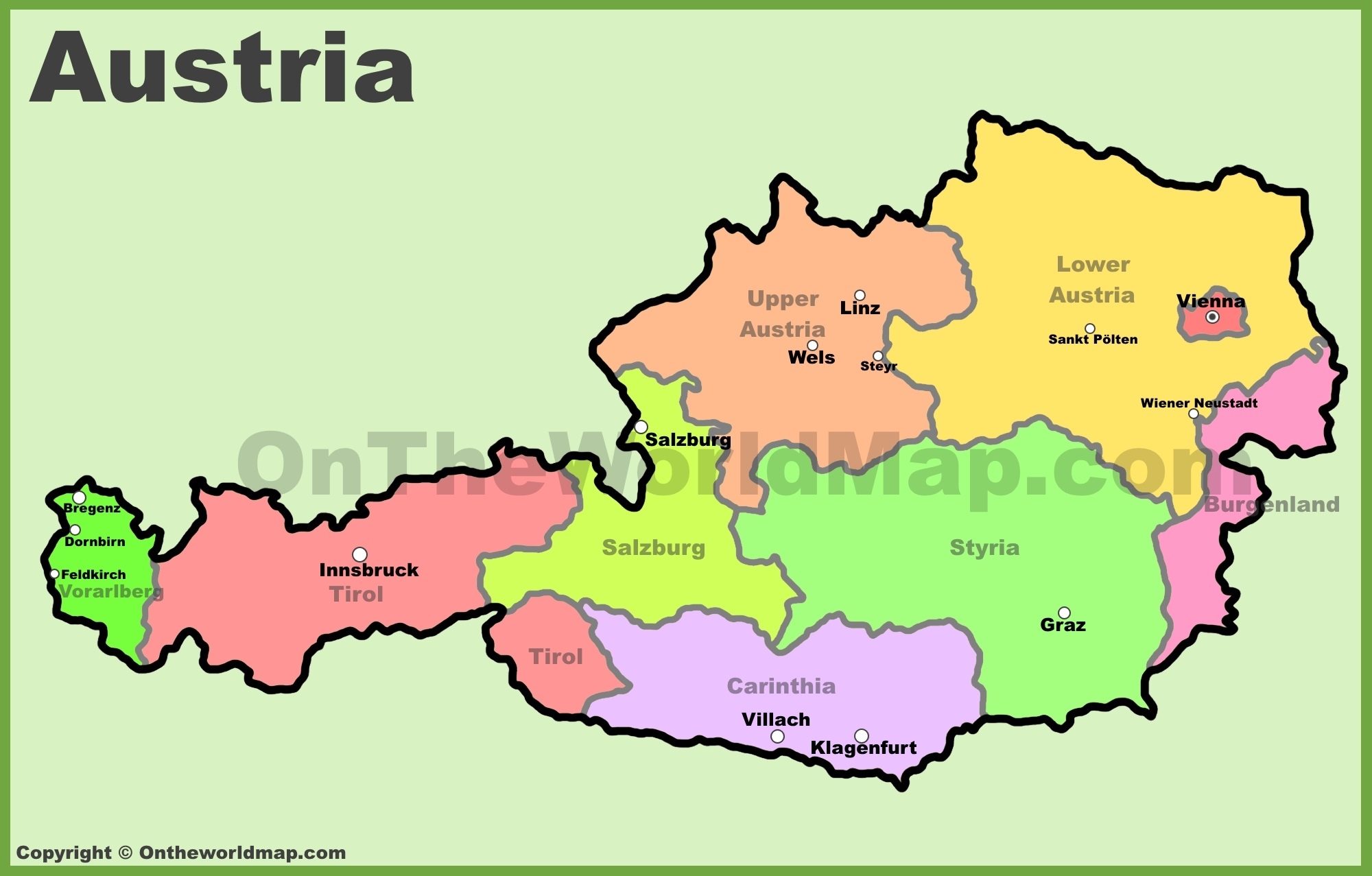 Austria Map Detailed Maps Of Republic Of Austria