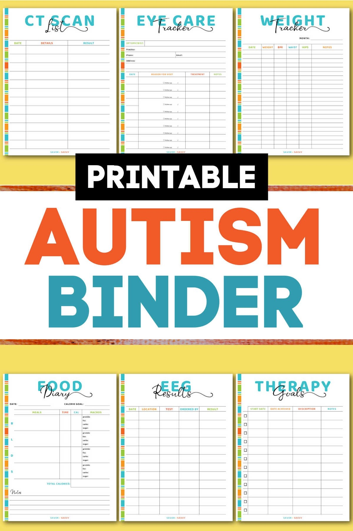 Autism Binder Printables 65 Pages Savor Savvy
