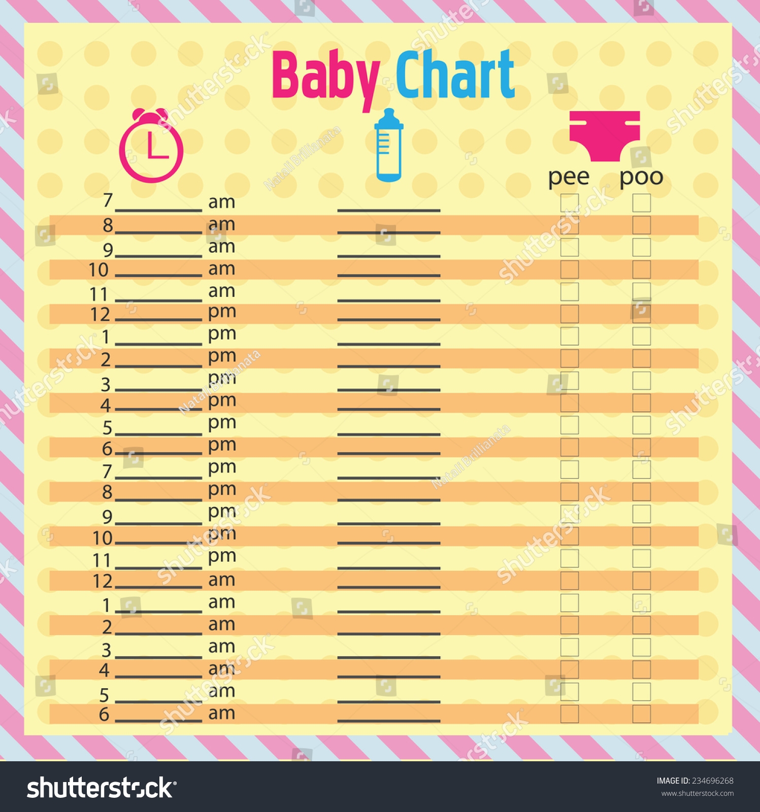 Feeding And Diaper Chart Printable