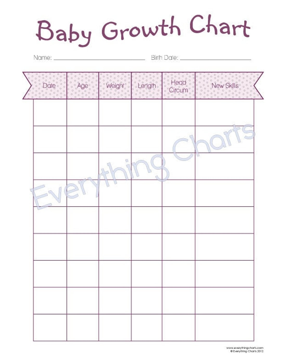 Printable Growth Chart Pdf
