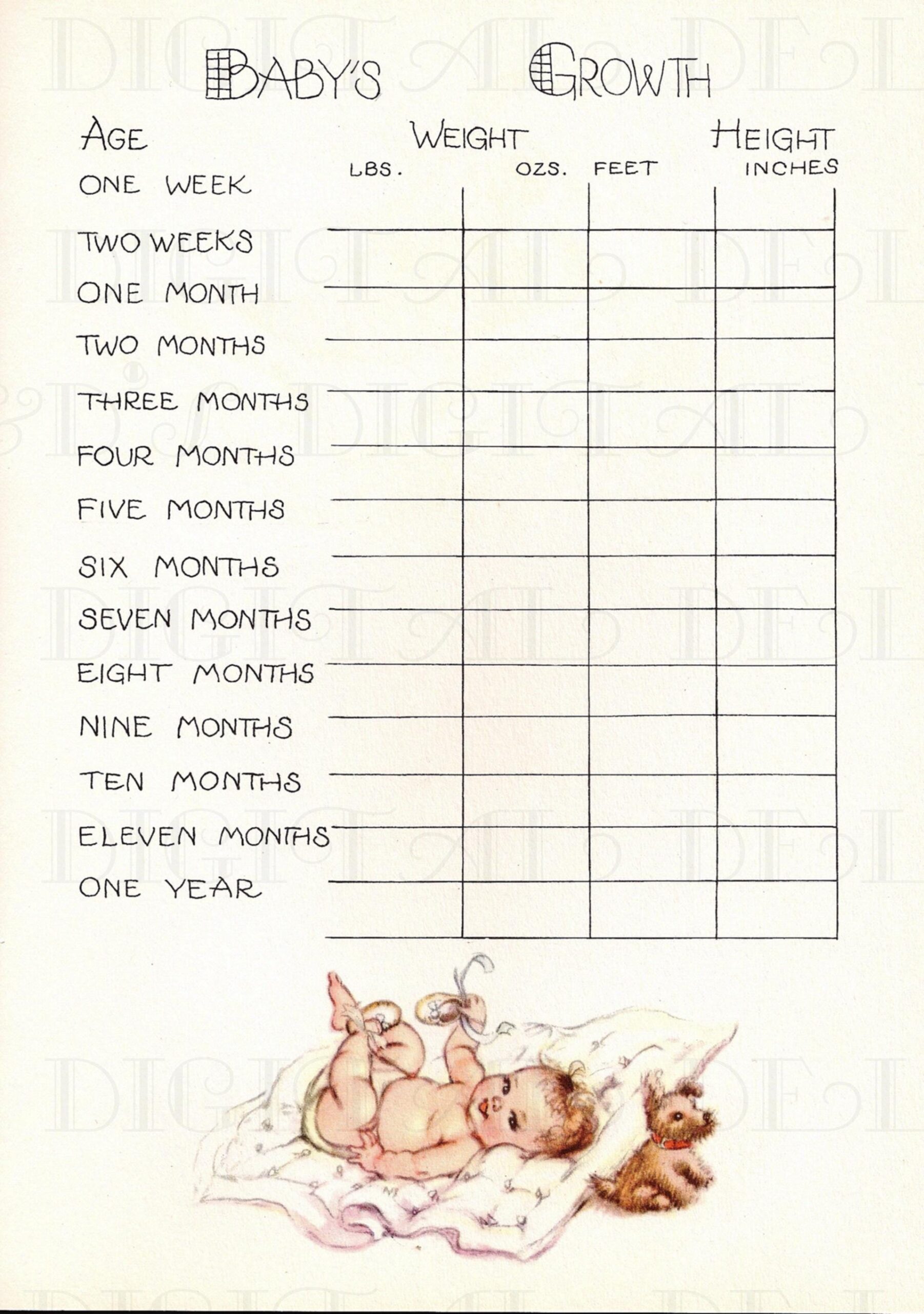 Baby Growth Record Etsy