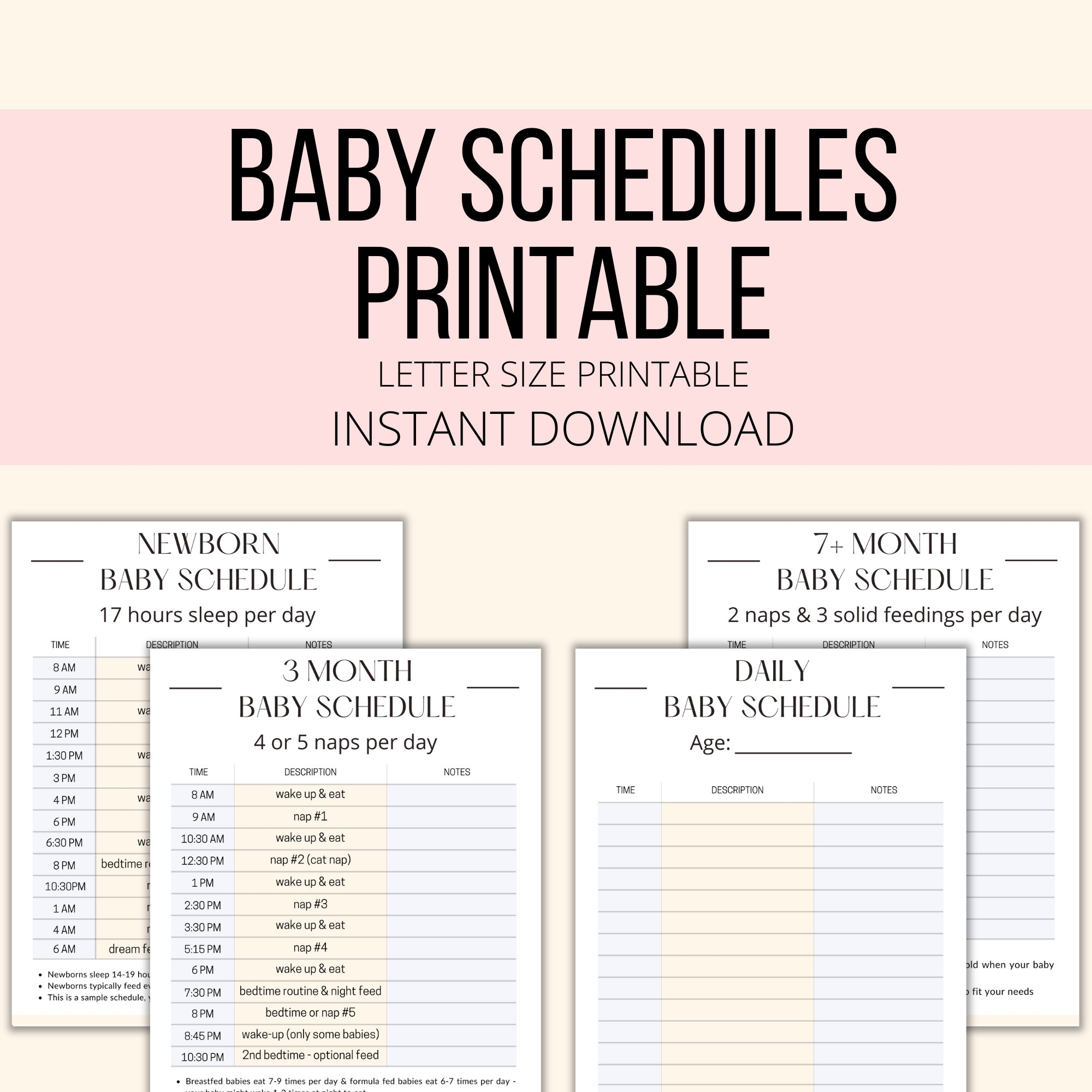 Baby Schedule Chart Printable