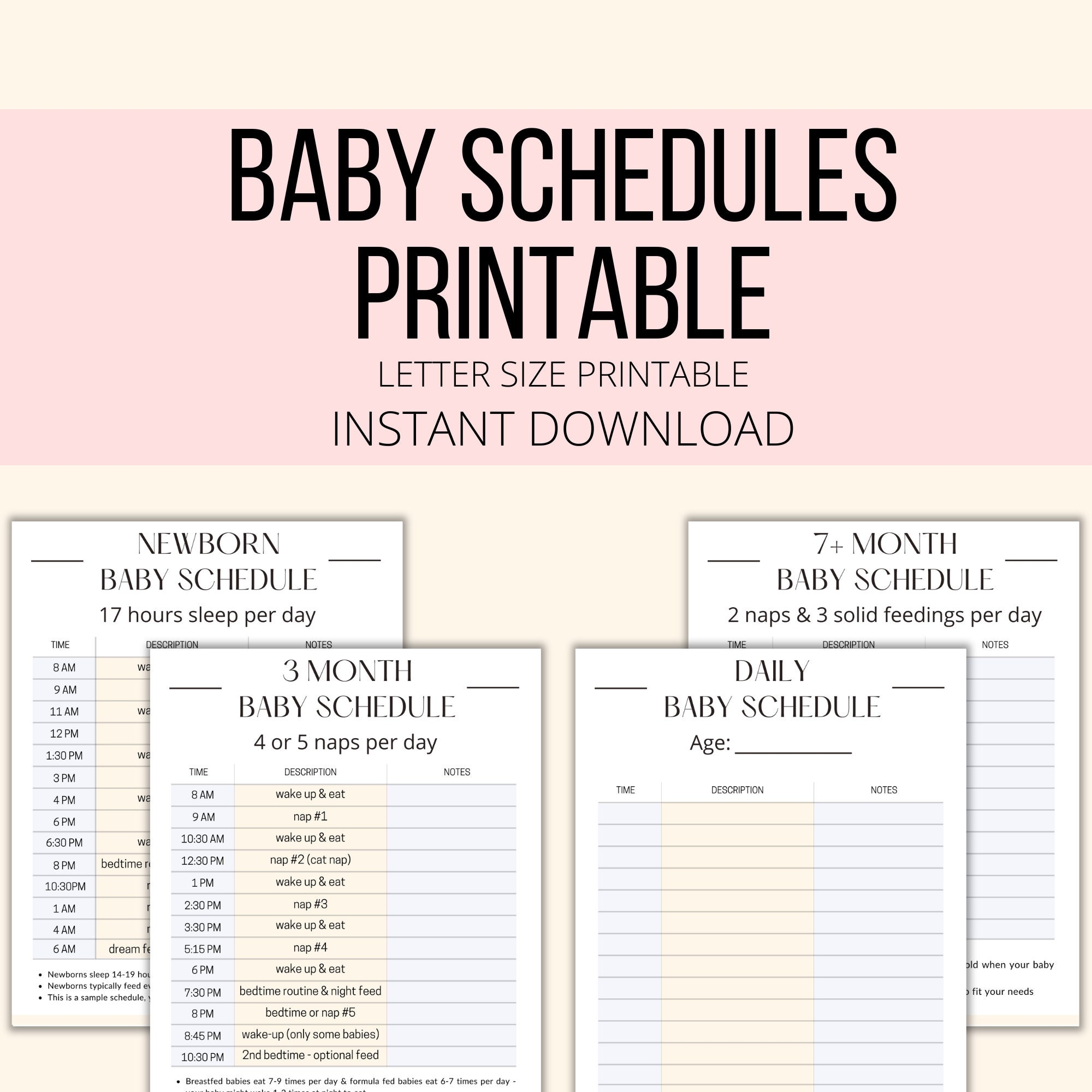 Printable Baby Schedule Chart
