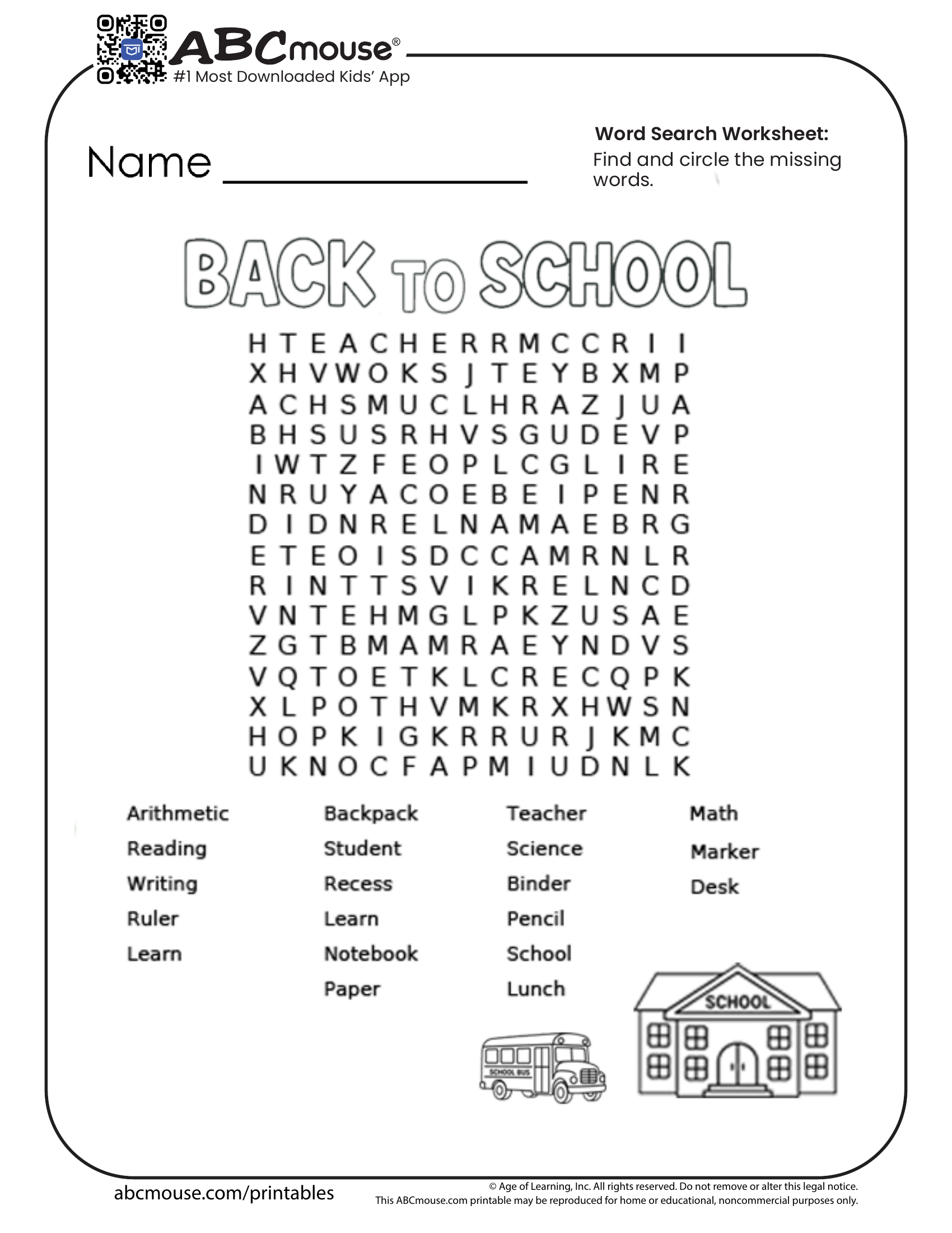 Printable Elementary Worksheets