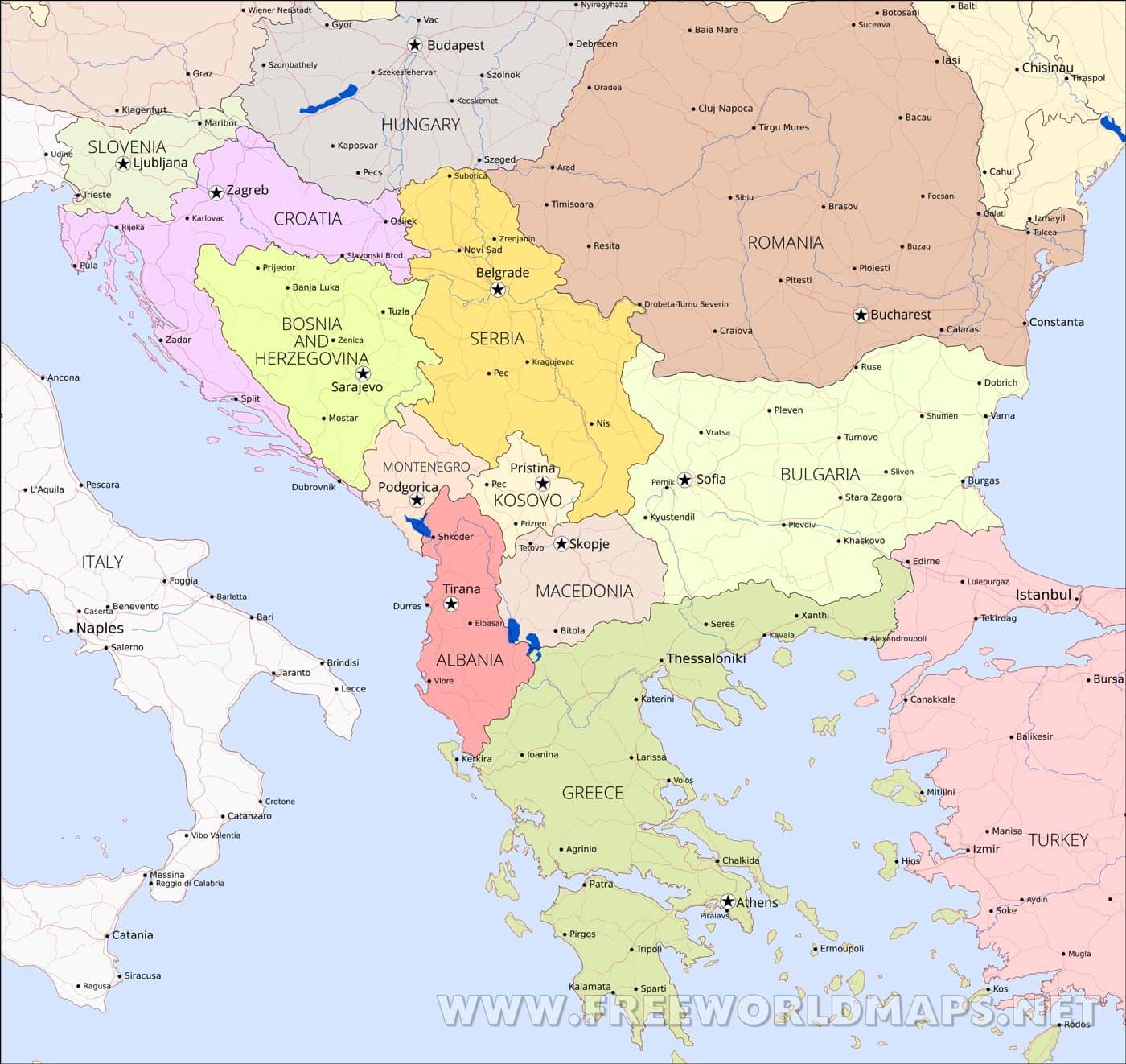 Balkan Peninsula Map