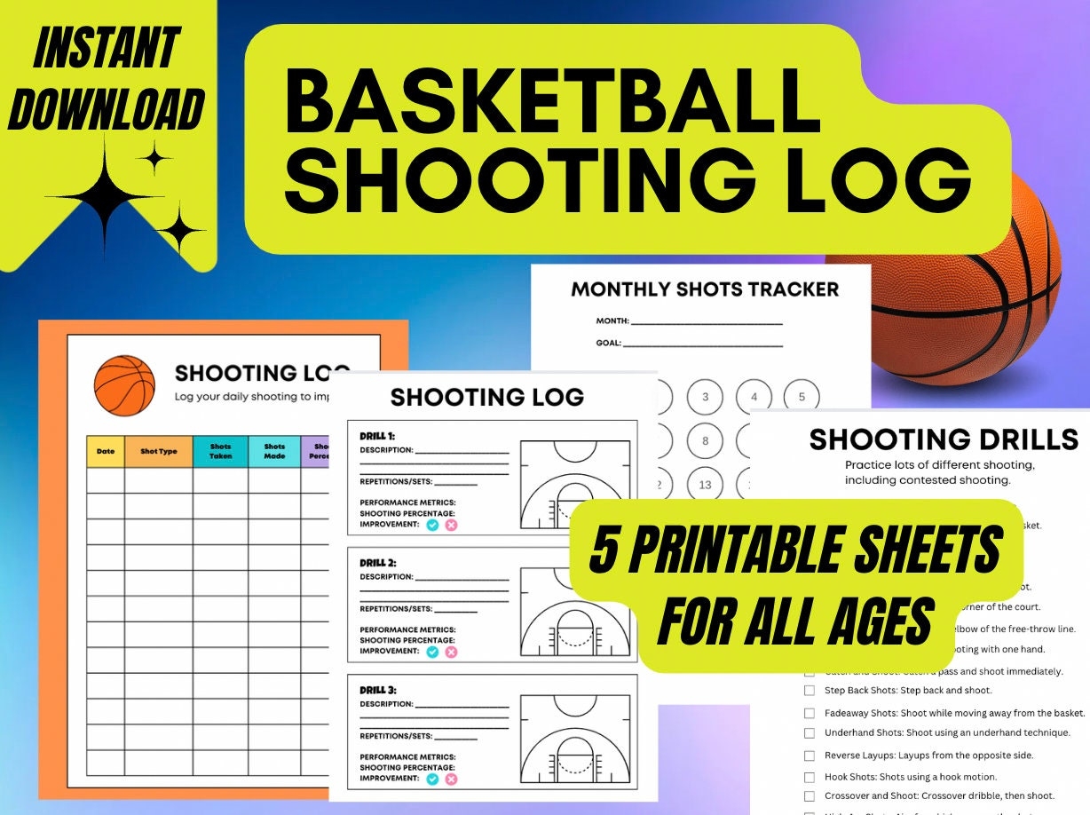 Basketball Shooting Log Printable For Kids Shooting Log Journal Etsy
