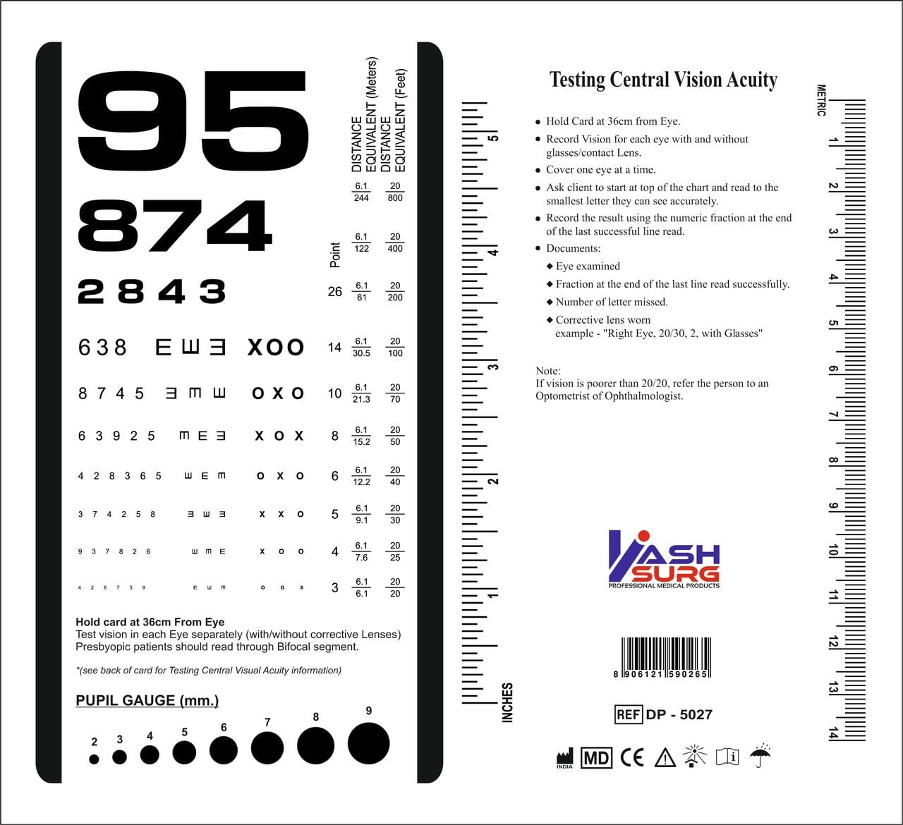 Bawsh Rosenbaum Pocket Eye Chart Walmart
