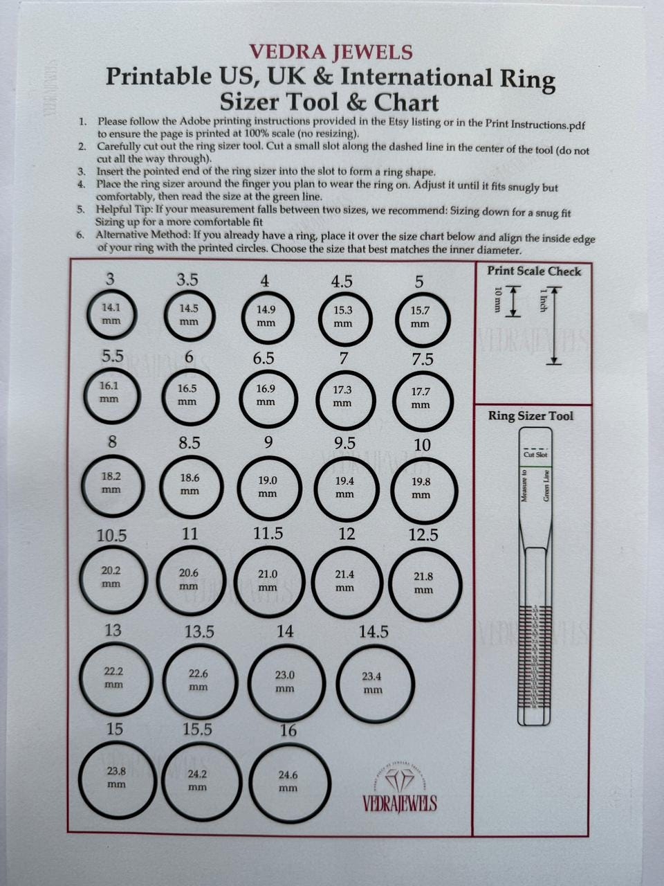 Bead Size Chart Etsy Australia