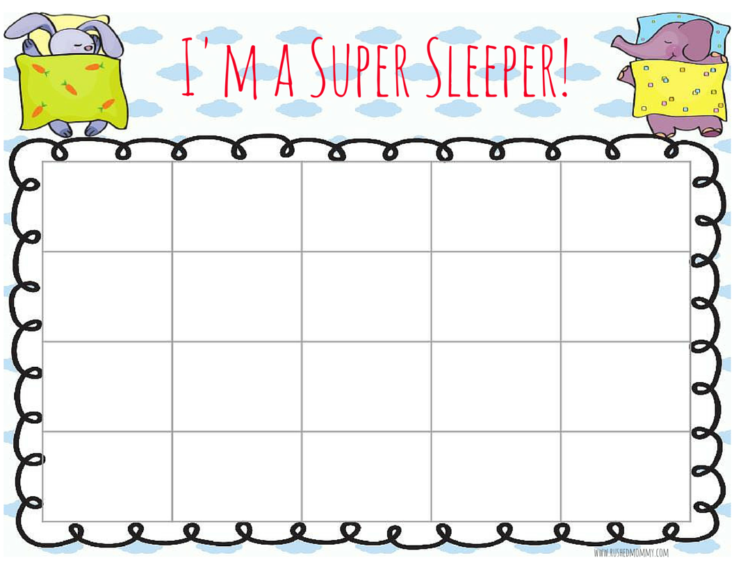 Bedtime Sticker Chart Printable