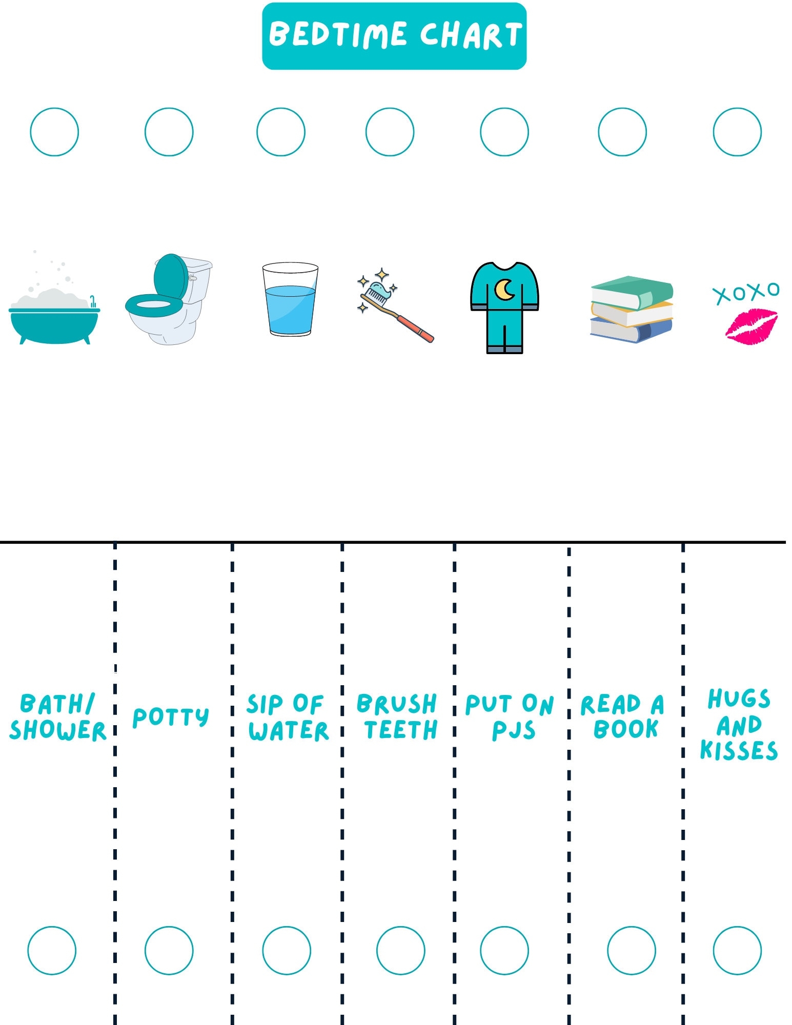 Bedtime Routine Chart Etsy