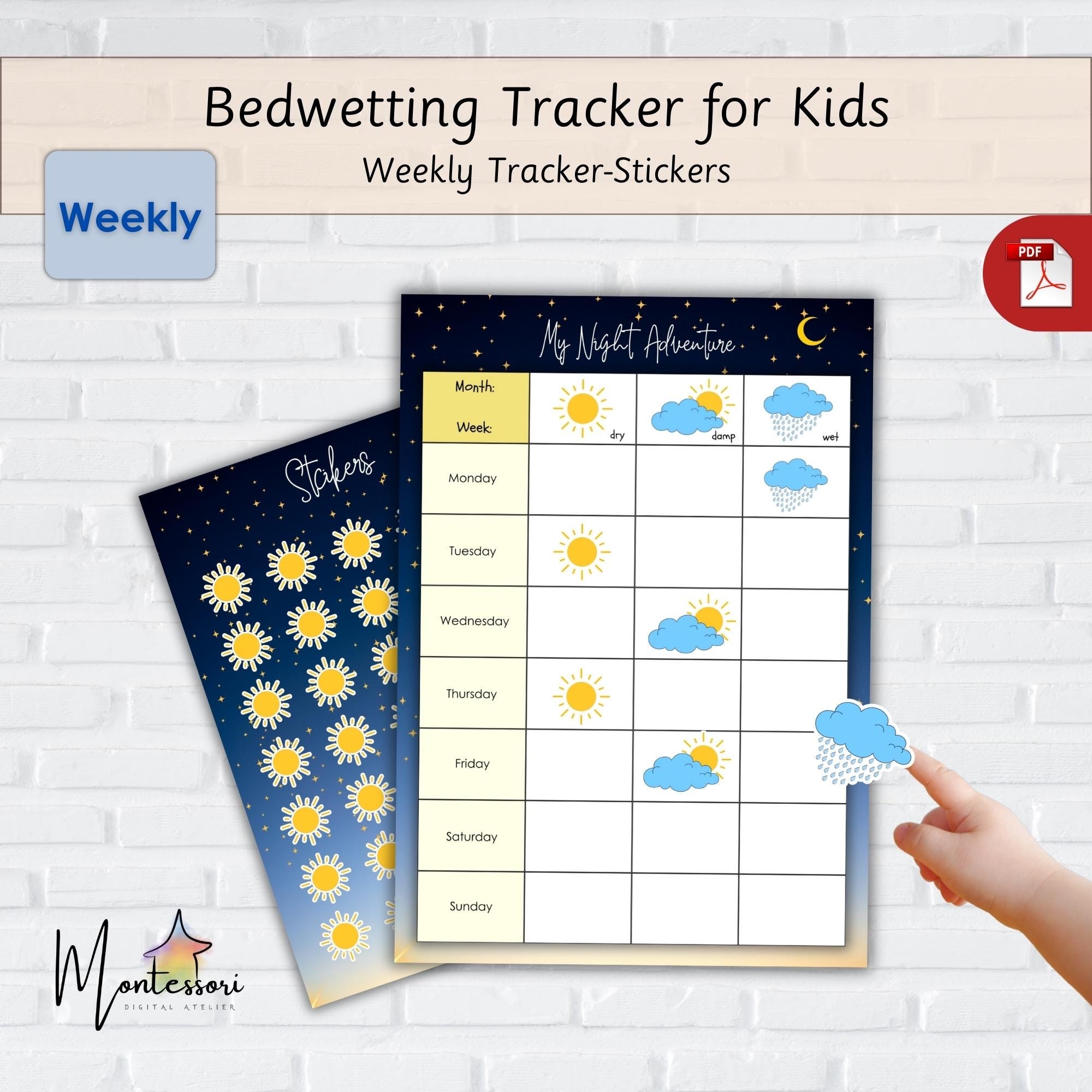 Bedwetting Tracker bedwetting Chart printable Dry Night Chart printable Bedwetting Chart printable Stickers tracker For Kids Etsy