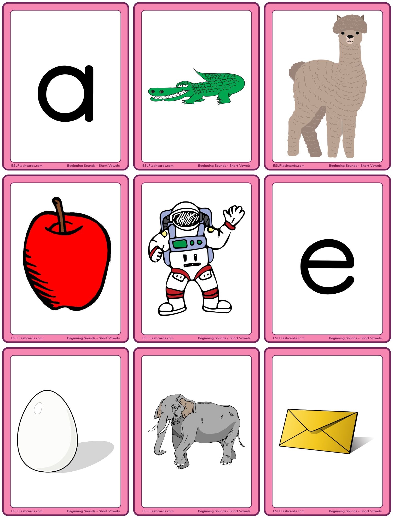 Printable Vowel Chart For Kindergarten