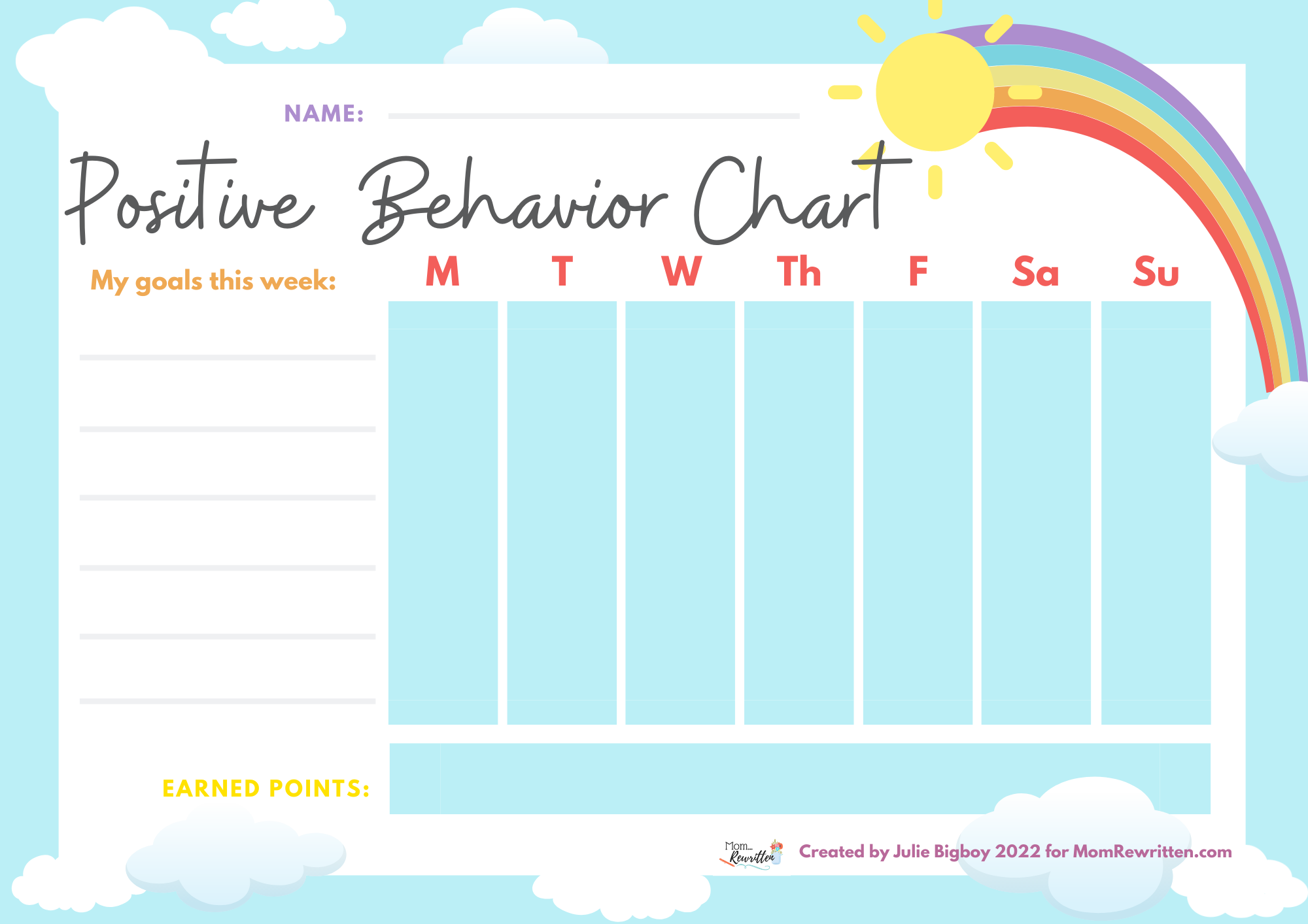 Free Printable Behavior Charts For Autism