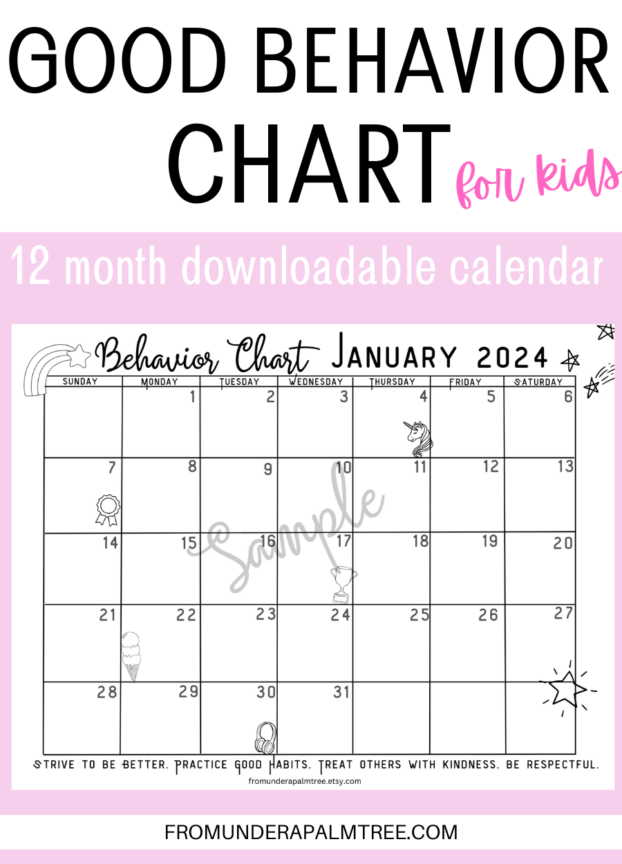 Behavior Chart For Kids From Under A Palm Tree