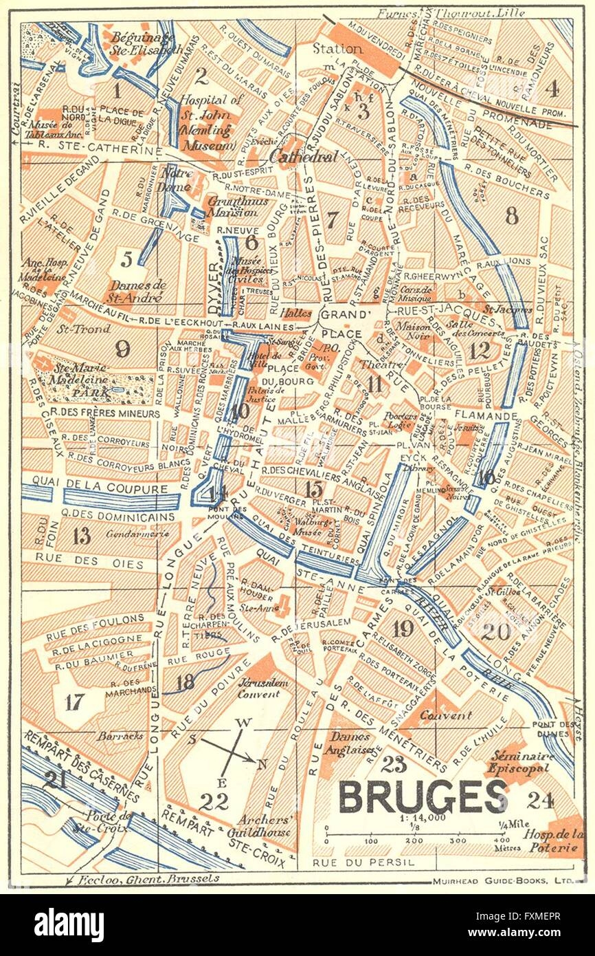 BELGIUM Brugge 1929 Vintage Map Stock Photo Alamy BELGIUM Brugge 1929 Vintage Map Stock Photo Alamy