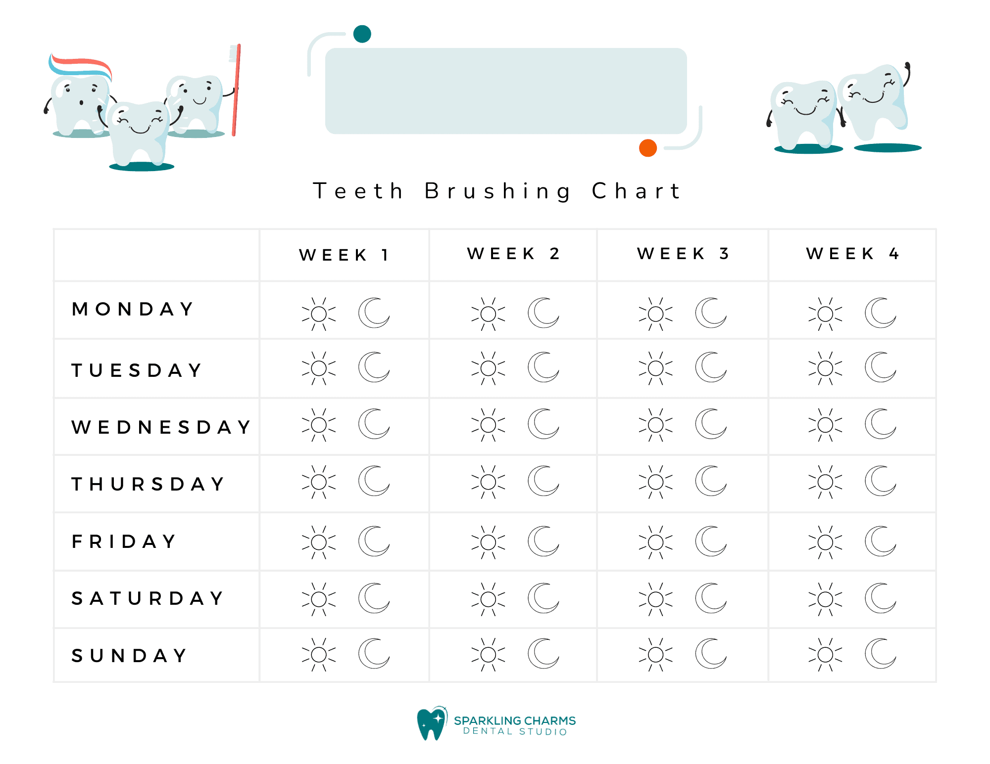 Free Printable Brush Your Teeth Chart