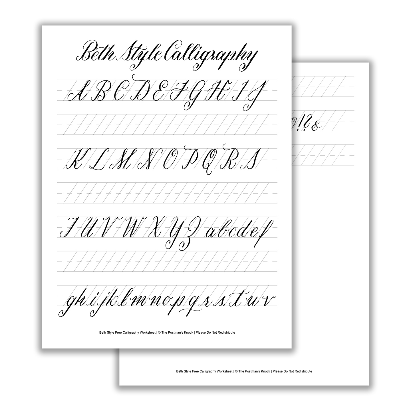 Printable Calligraphy Alphabet Practice Sheets