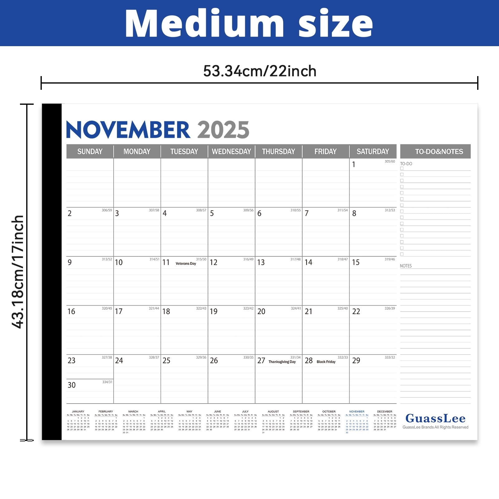 Big Ass Calendar 2025 GuassLee Large Desk Calendar 2025 2026 19 Months From Jun 2025 To Dec 2026 22 X 17 Inches Desktop Wall Calendar Hanging Planner With Julian Date Notes Corner Protectors For