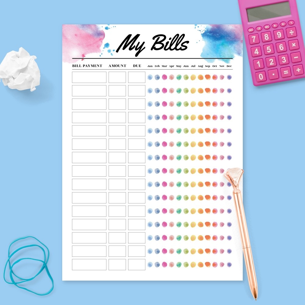 Bill Tracker Templates Download Printable PDF Printsbery