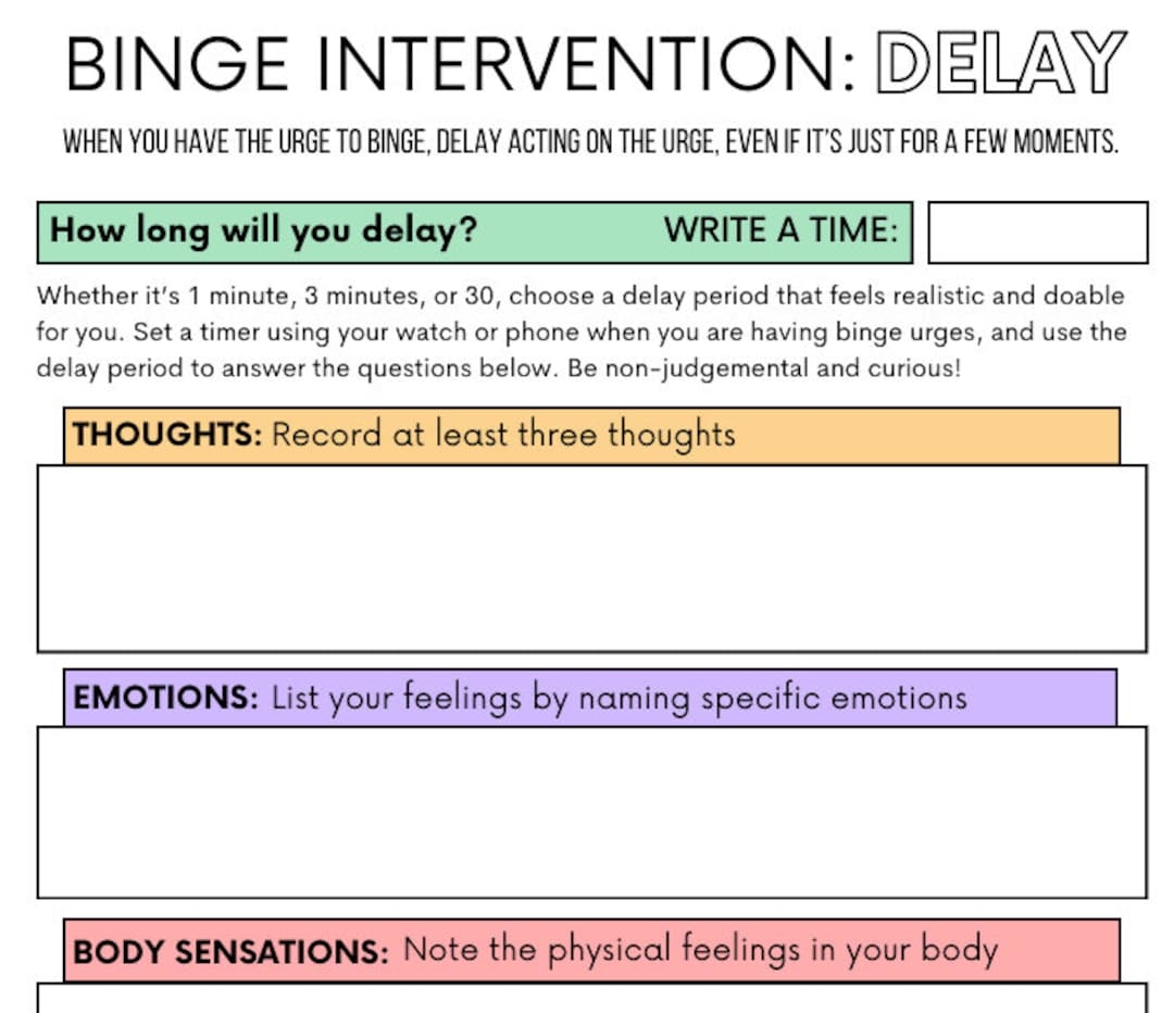 Binge Eating Intervention Delay Etsy