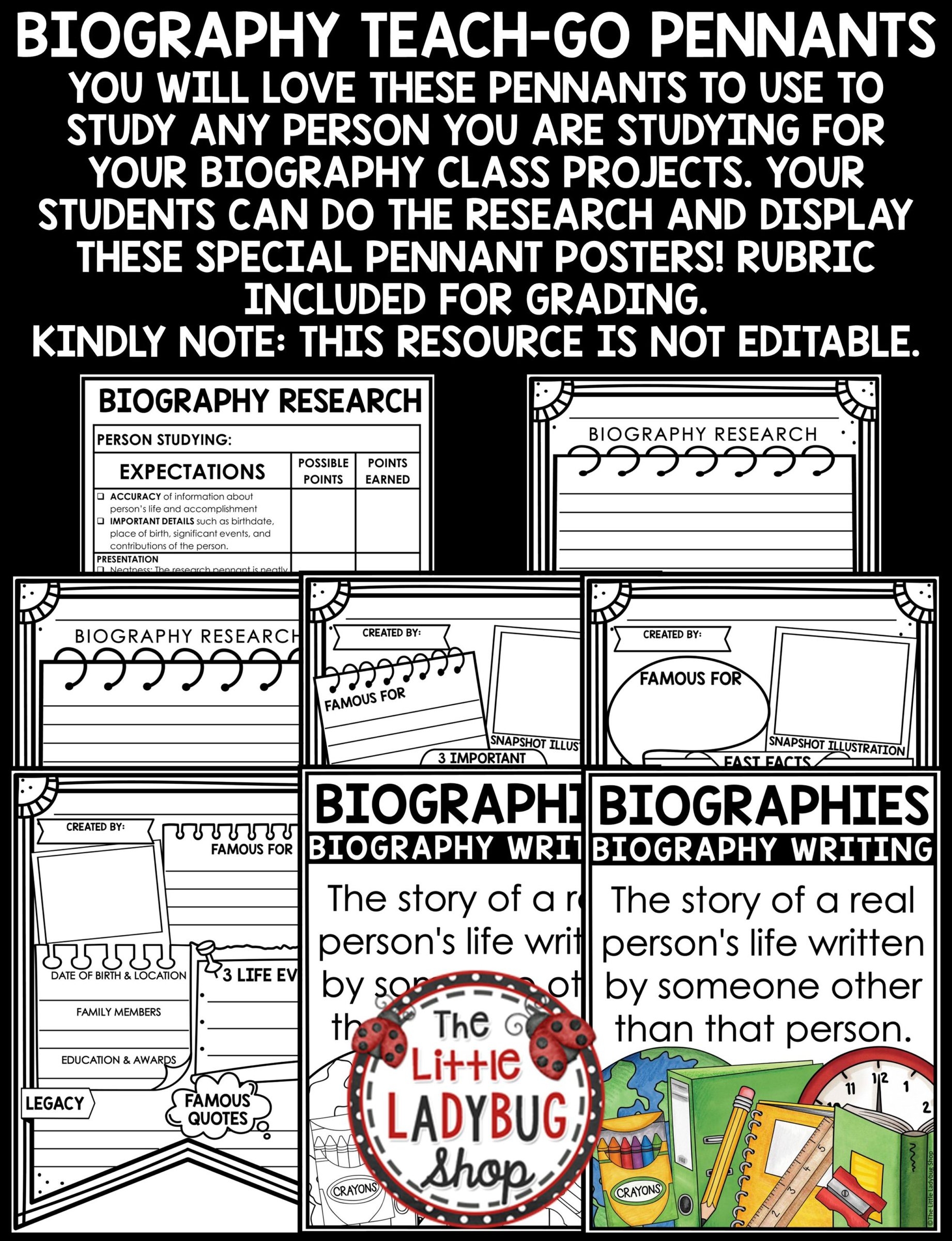 Biography Anchor Chart Printable