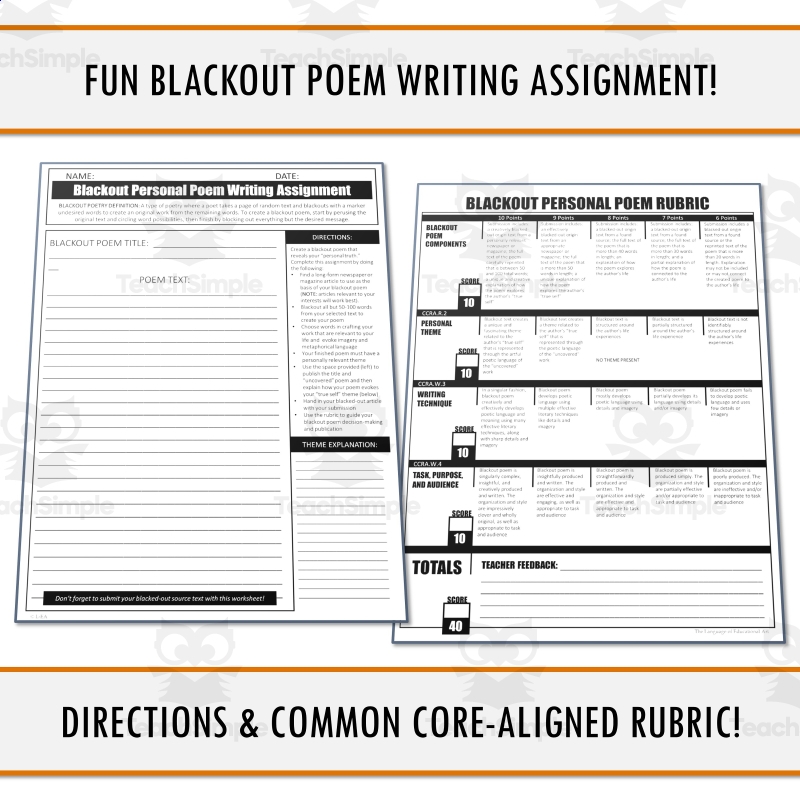 Blackout Poetry Unit By Teach Simple