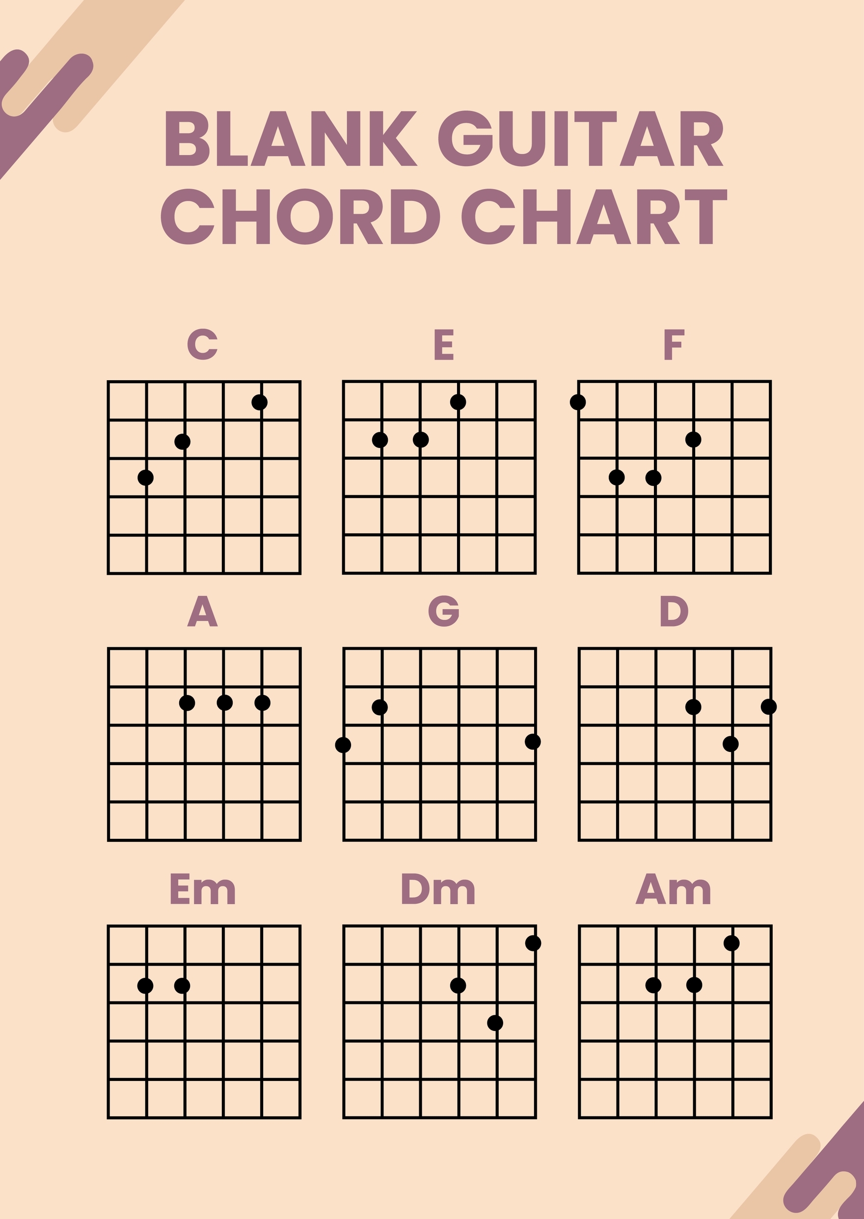 Free Blank Guitar Chord Chart Printable
