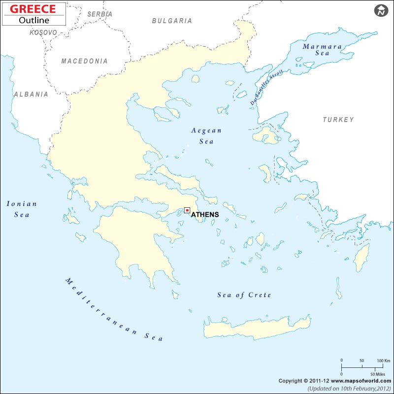 Blank Map Of Greece Greece Map Outline