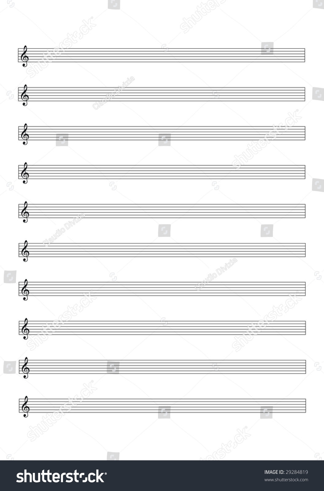 Blank Music Sheet Score Violin Keys Stock Illustration 29284819 Shutterstock