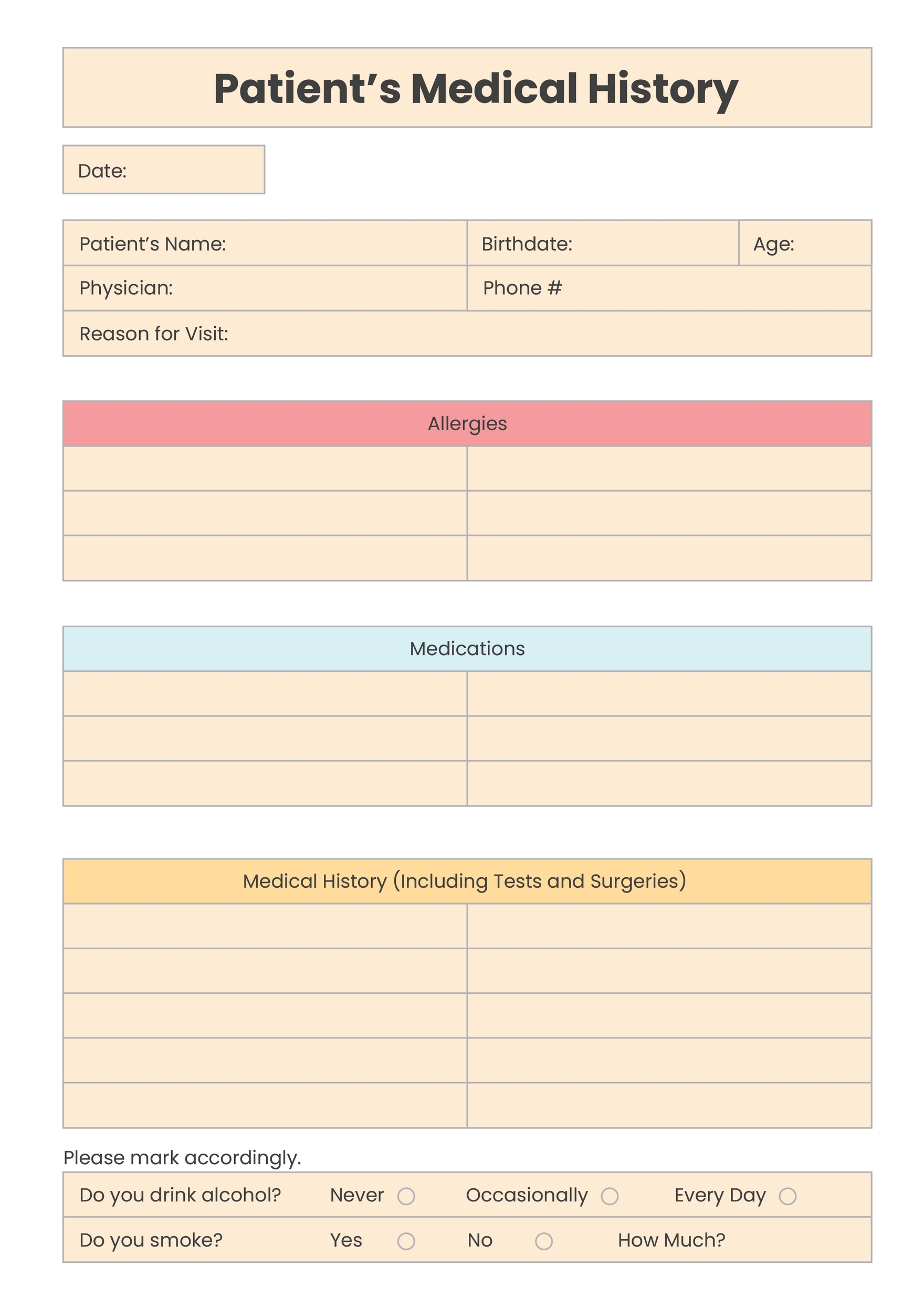 Medical Chart Printable