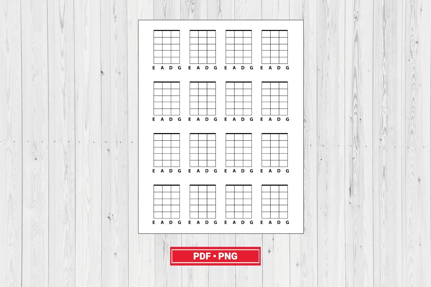 Blank Printable Bass Guitar Chord Charts 4 String
