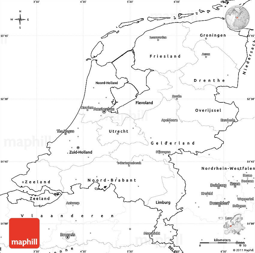 Netherlands Map Printable