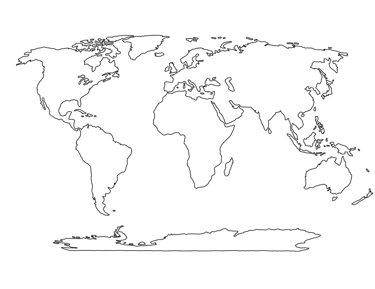 Blank world map Tim s Printables