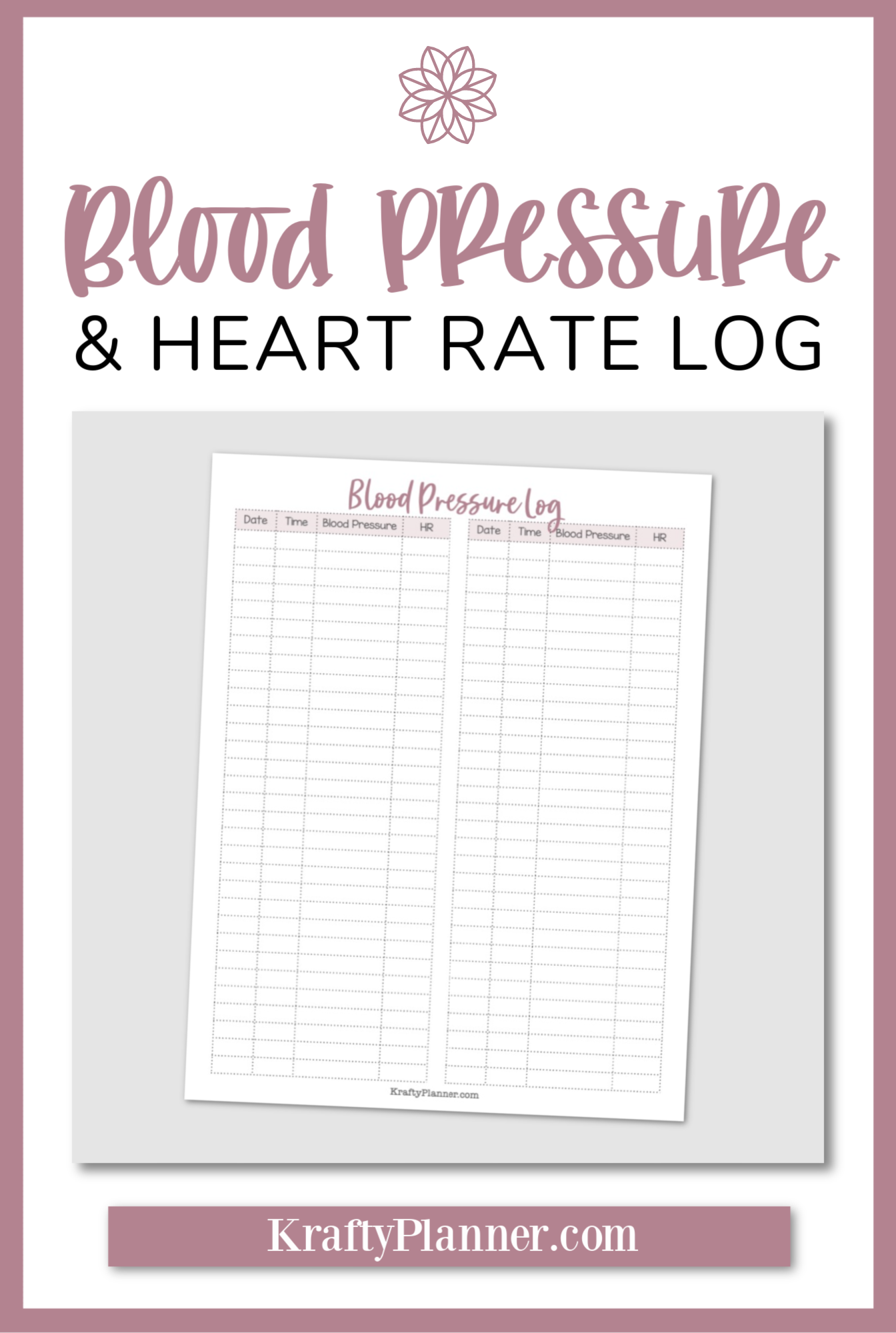 Blood Pressure Tracker Chart Printable