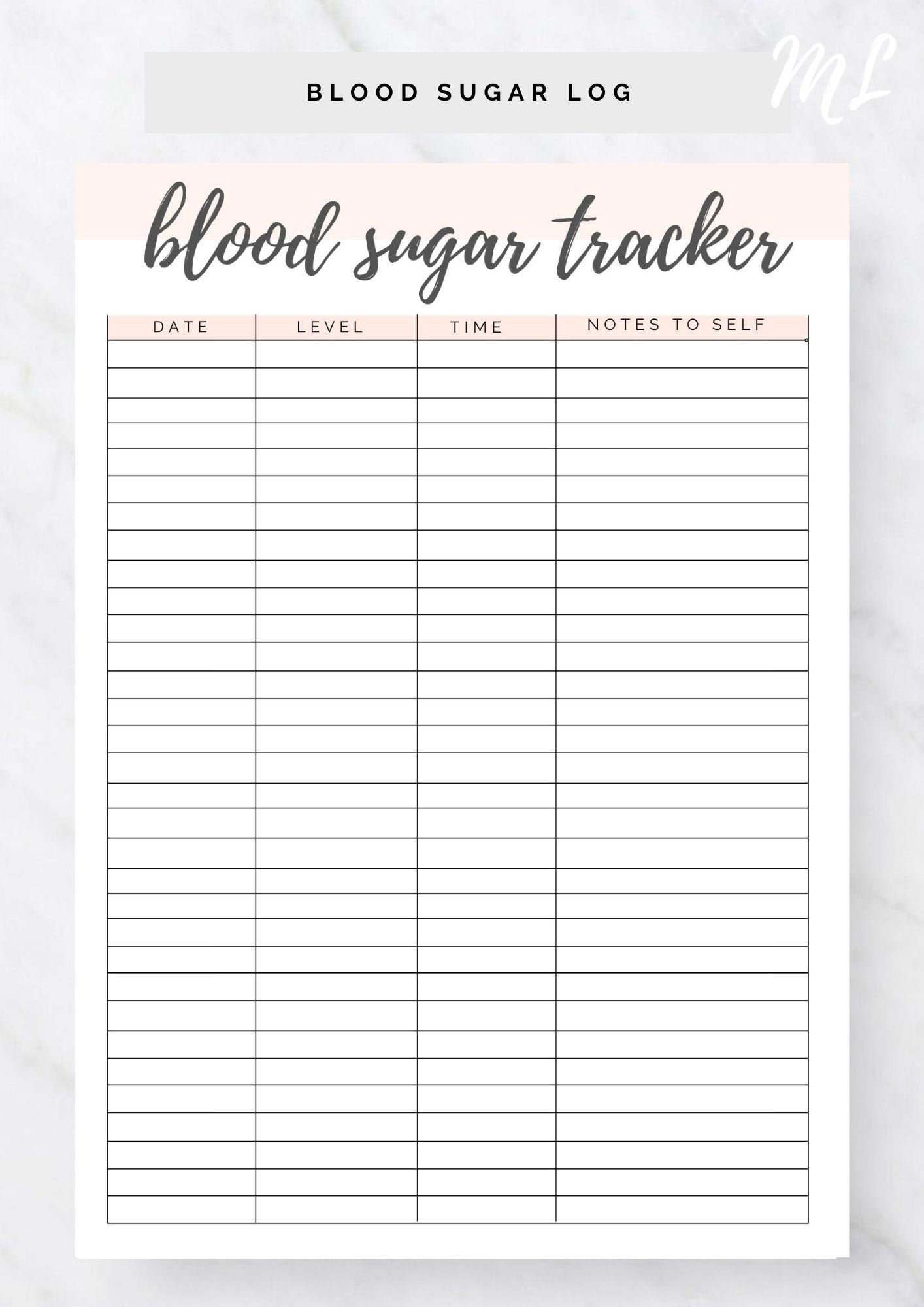 Blood Sugar Log Printable Blood Sugar Reading Tracker Blood Glucose Tracker Diabetes Printable Diabetic Blood Sugar diabetes Tracker Etsy