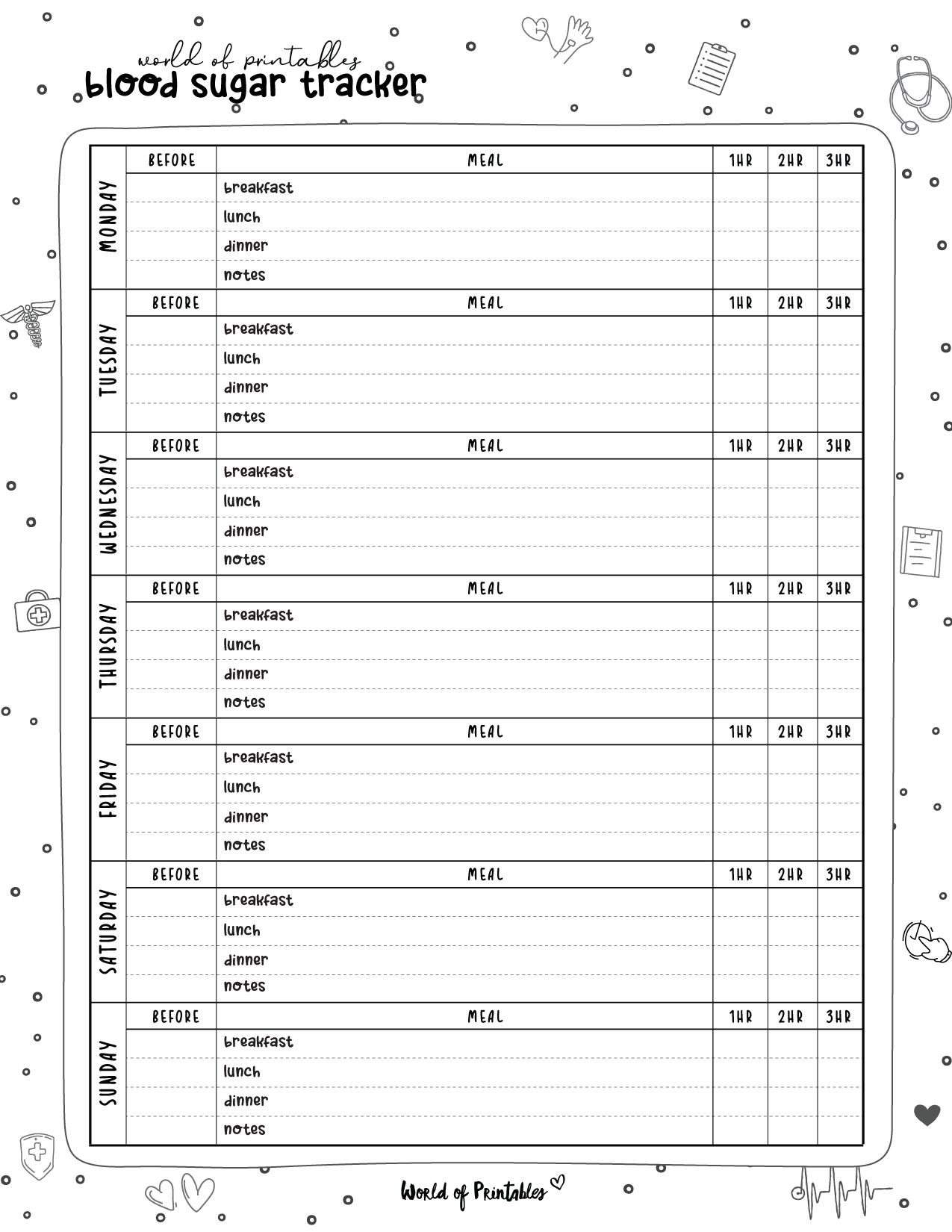 Blood Sugar Logs World Of Printables