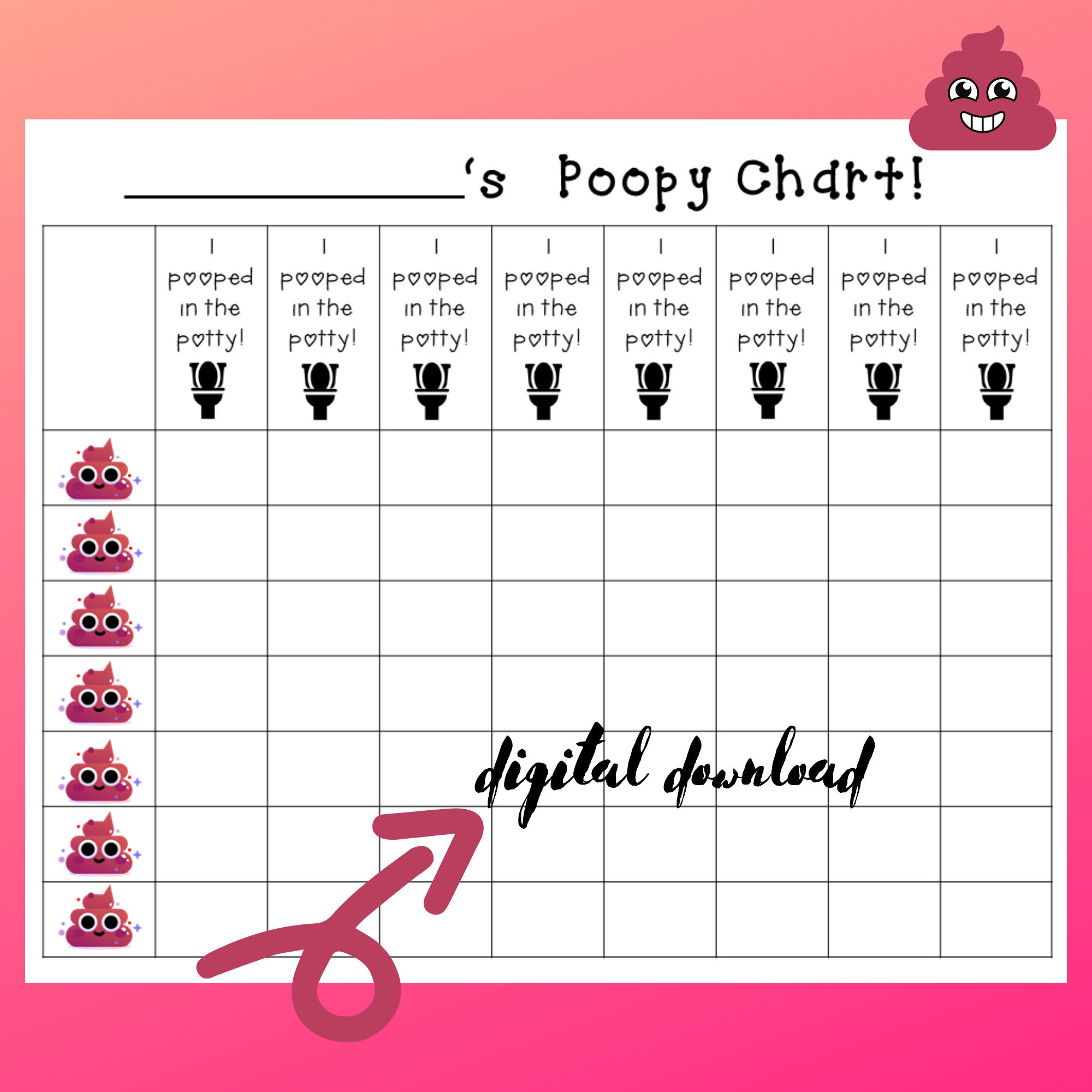 Poo Reward Chart Printable