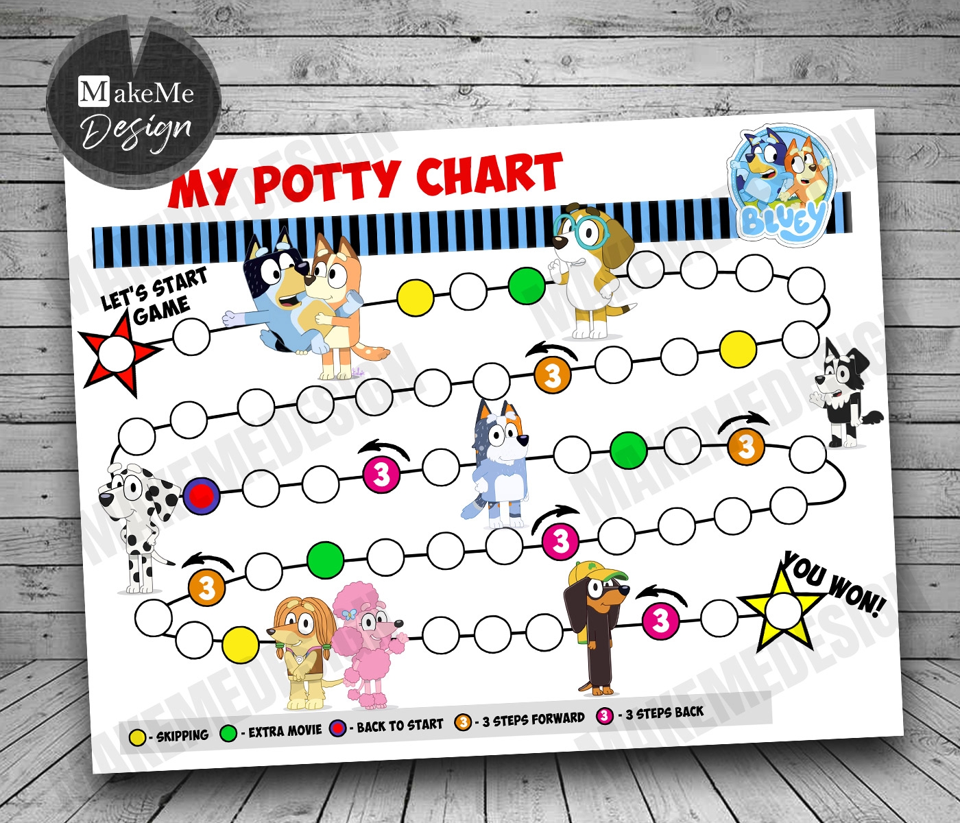 Bluey Reward Chart Bluey Potty Chart MakeMeDesign