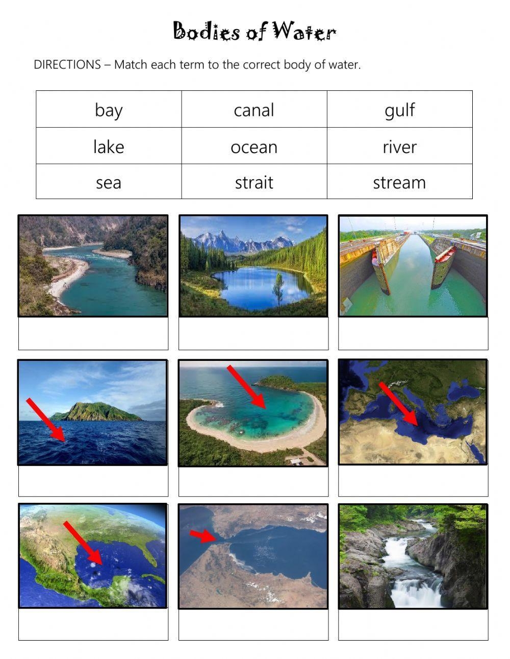 Bodies Of Water Activity For Grade 3 Live Worksheets Worksheets Library