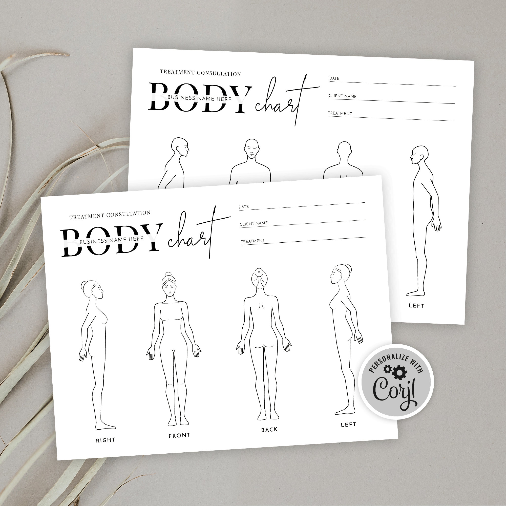 Body Chart Template Custom Female U0026 Male Body Diagram For 