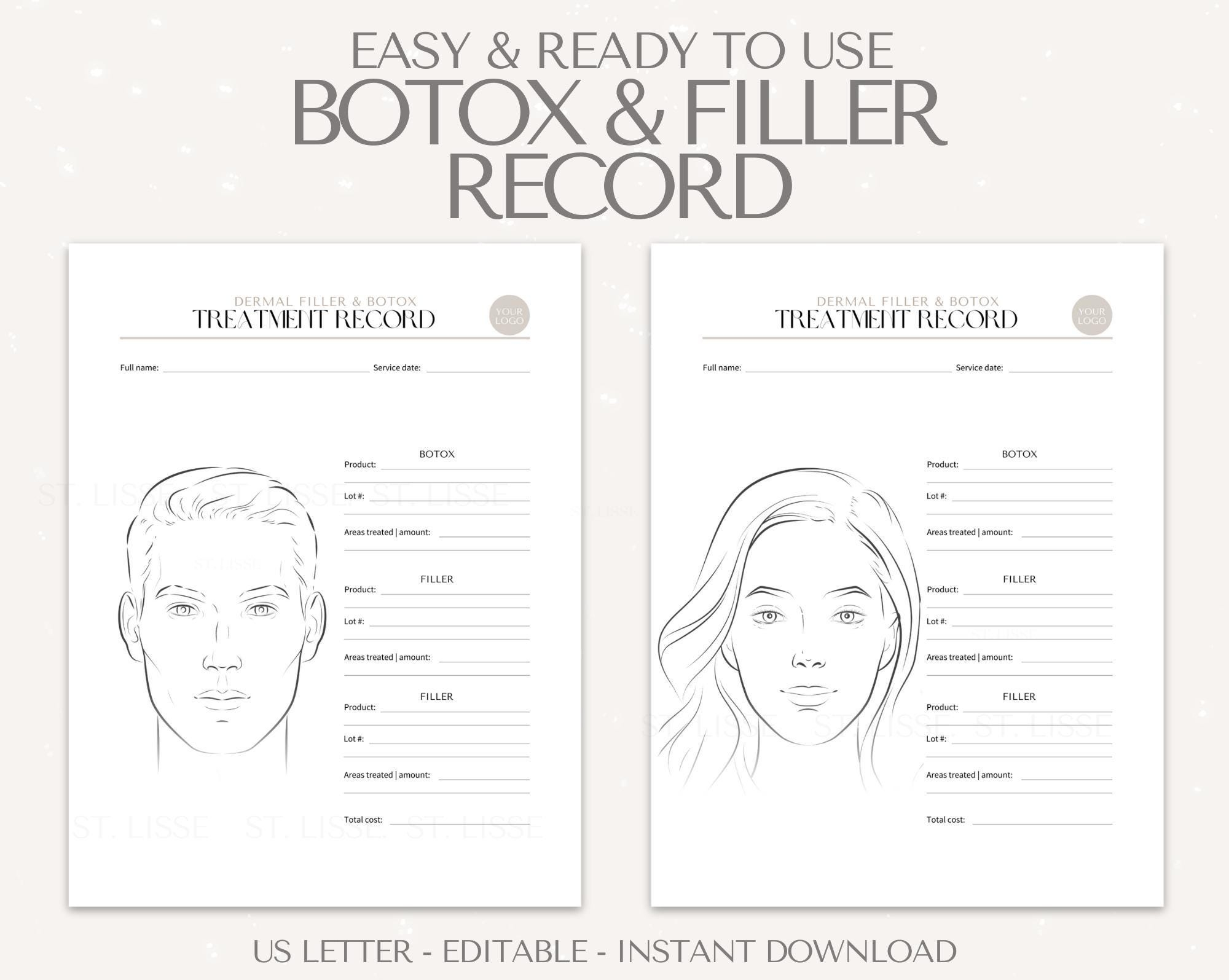 Botox Face Chart Etsy