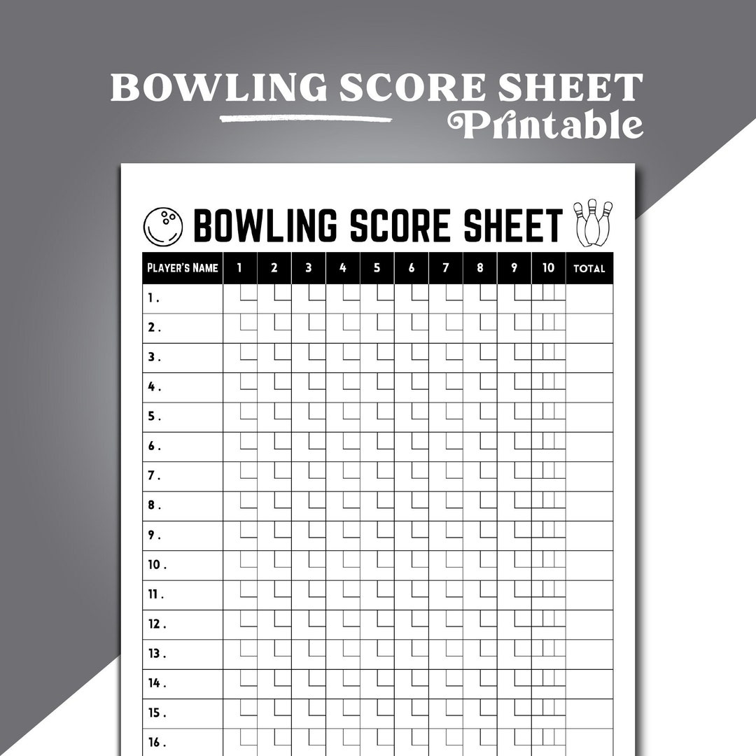 Bowling Score Sheet Printable Bowling Score Card Bowling Scorecard Template Bowling Game Score Recording Printable Bowling Score Pad Etsy Canada
