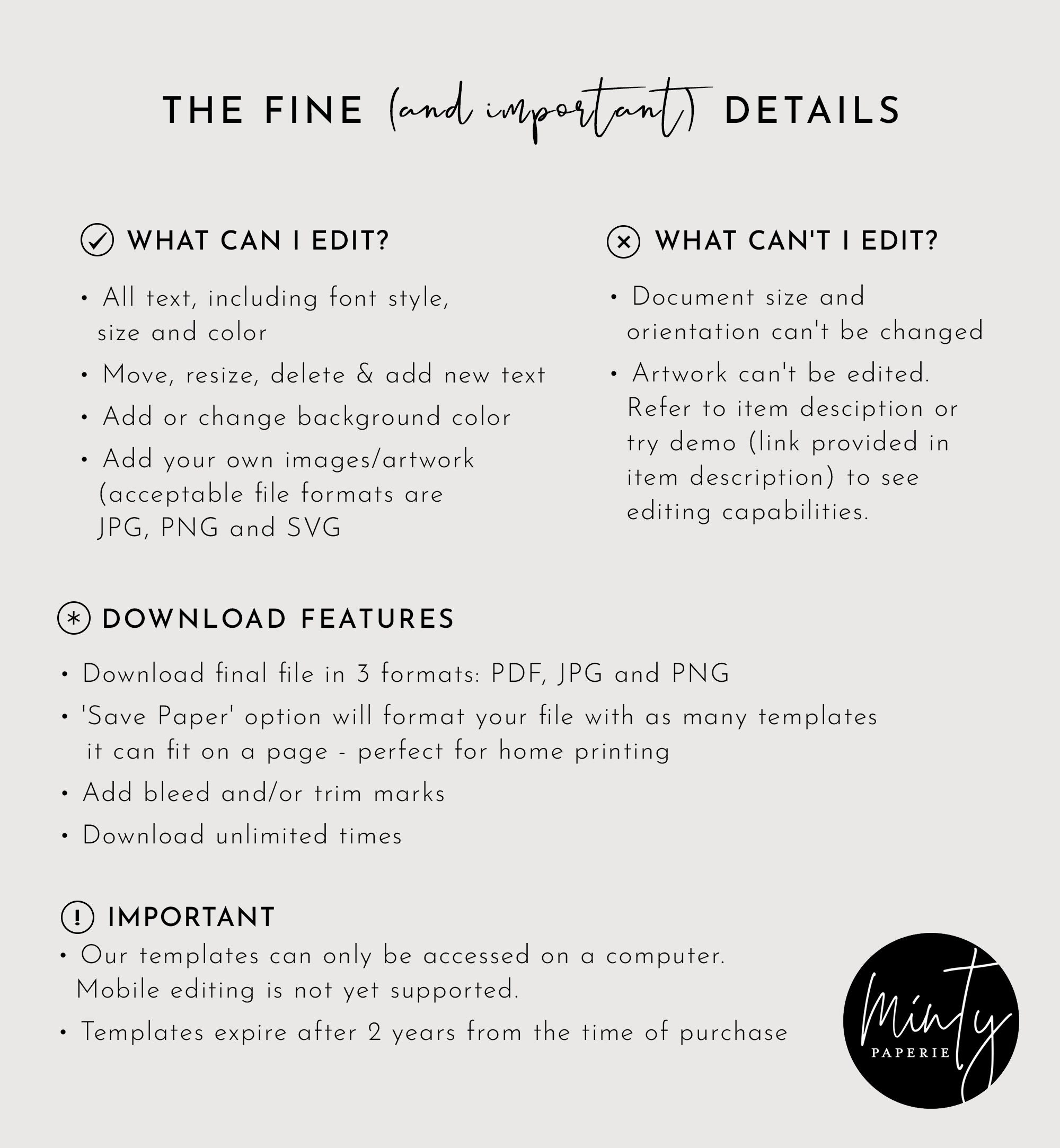 Bridesmaid Info Card Template Bridal Party Info Card Bridesmaid Information Card Modern Minimalist Bridesmaid Infographic 0009 102BIC