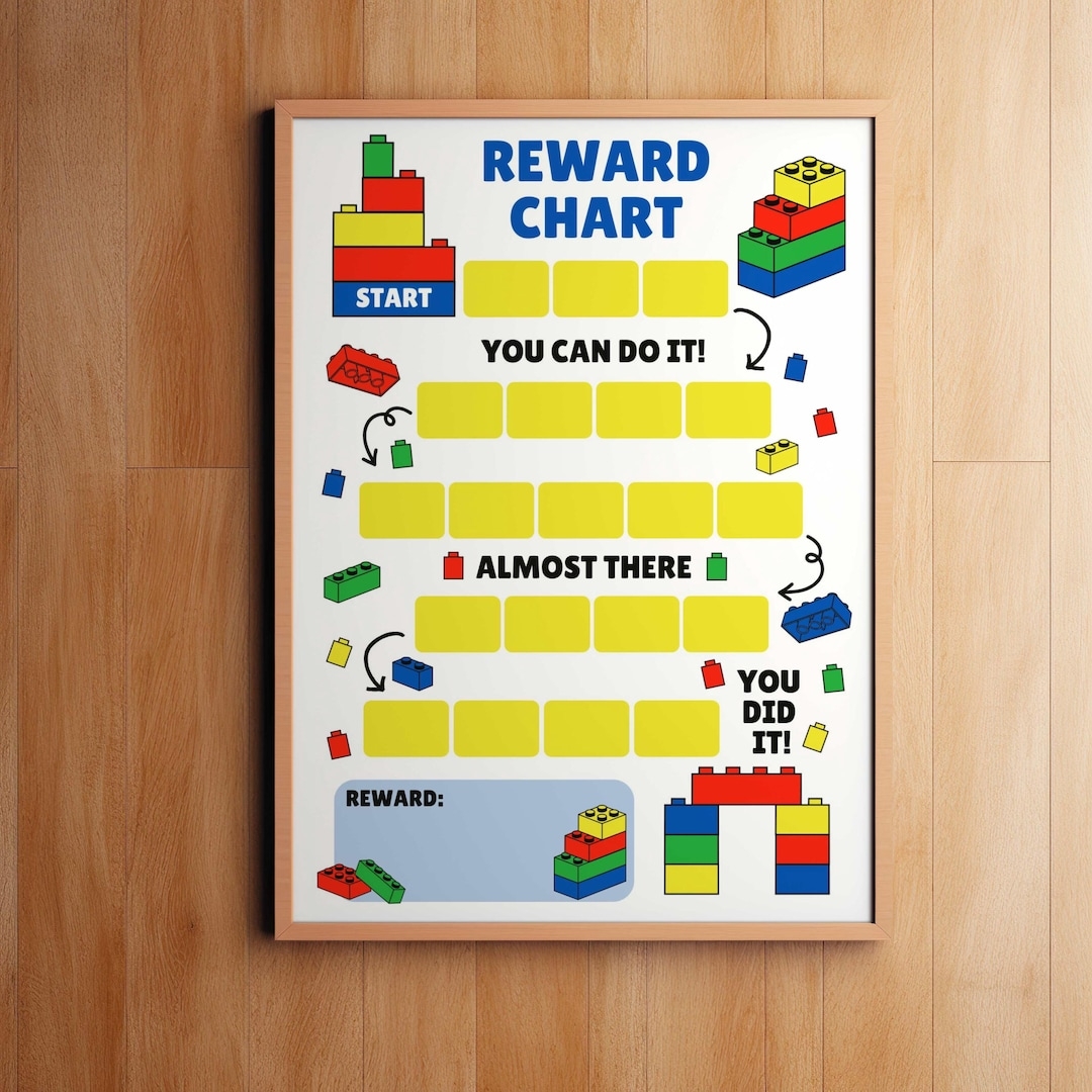 Building Blocks Reward Chart Block Sticker Chart kids Behaviour Chart Toddler Potty Chart Printable Instant Download PDF Etsy
